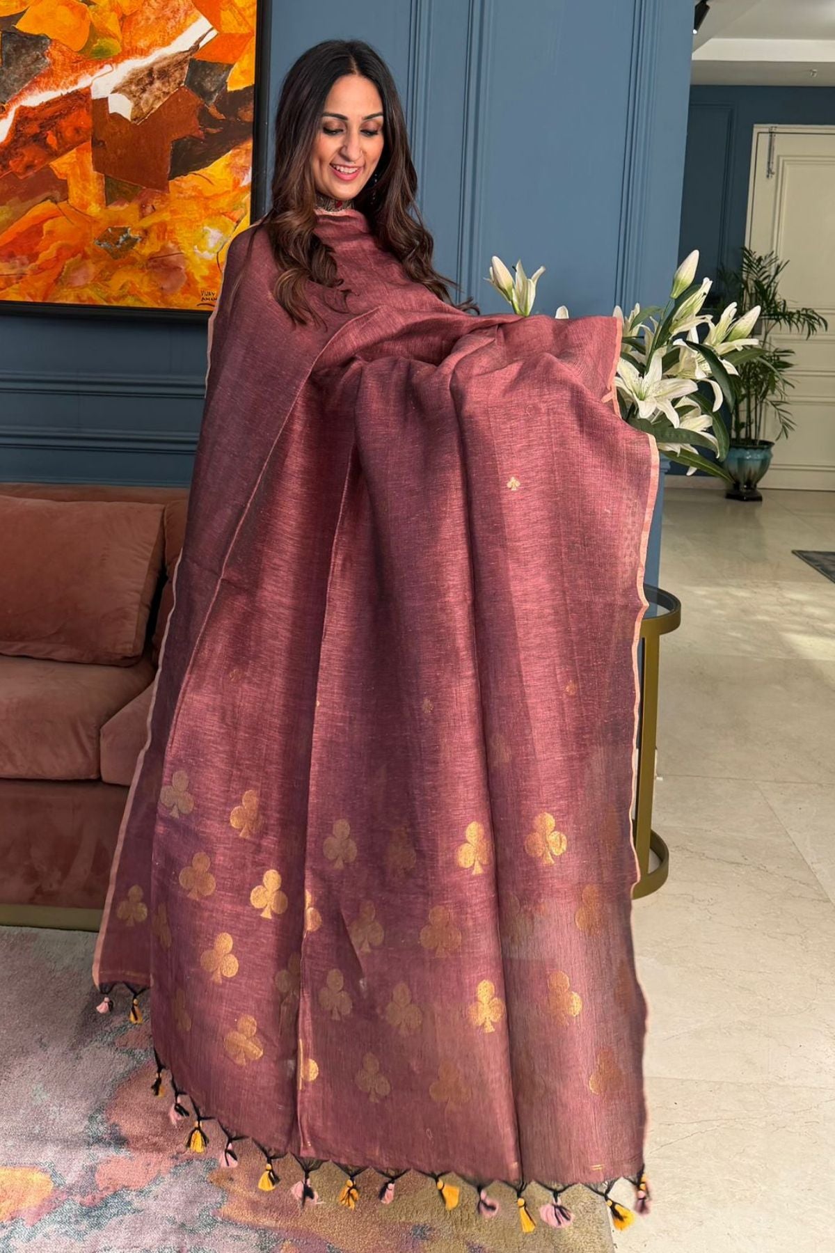 Jayshree Linen kurta Dupatta Set