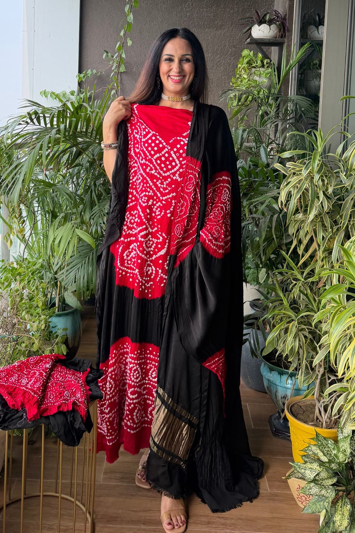 Bandhani work full sets on pure modal satin!!!
