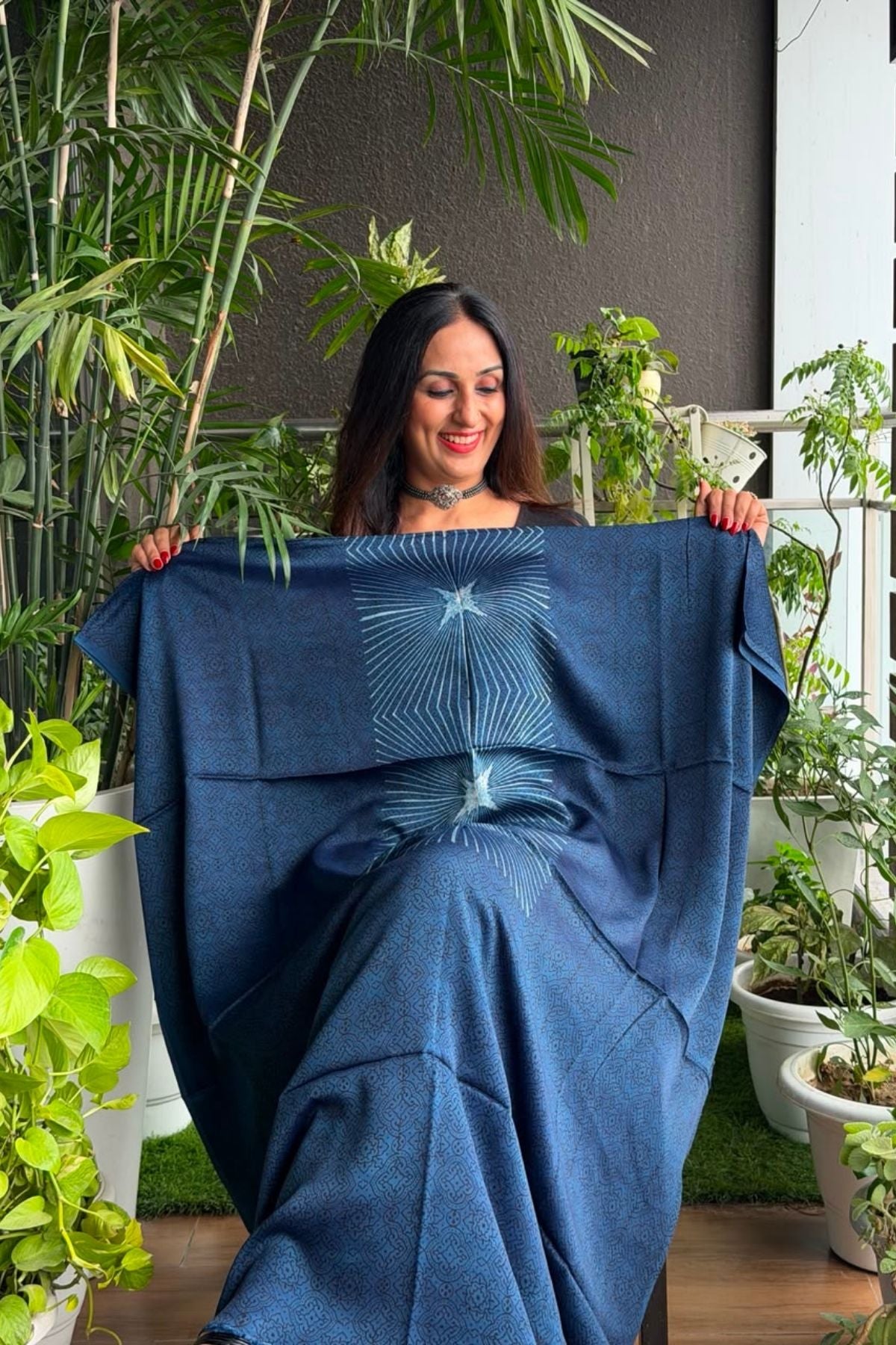 Ajrakh kurta fabric on pure modal !!