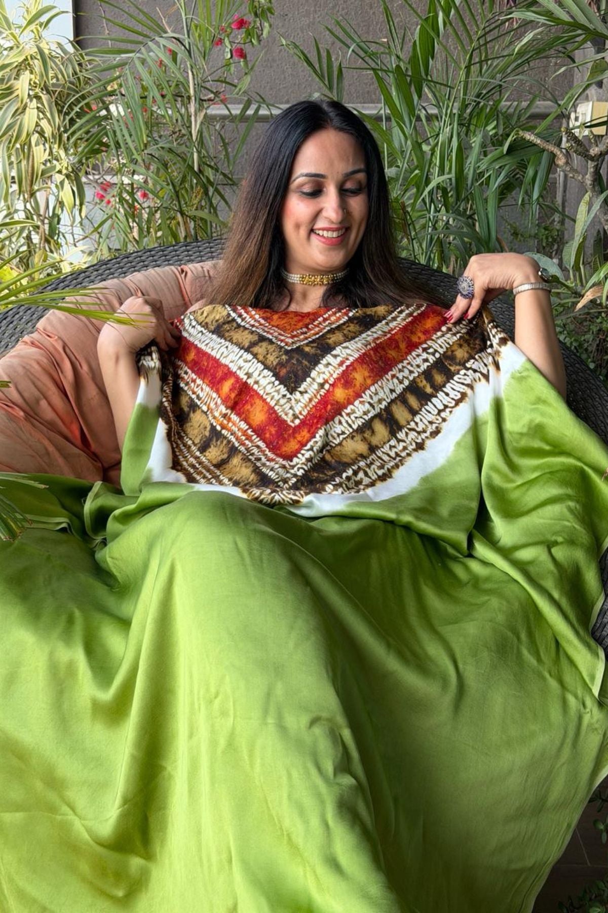 Handblocked Shibori-marble dyed kurta on pure Modal