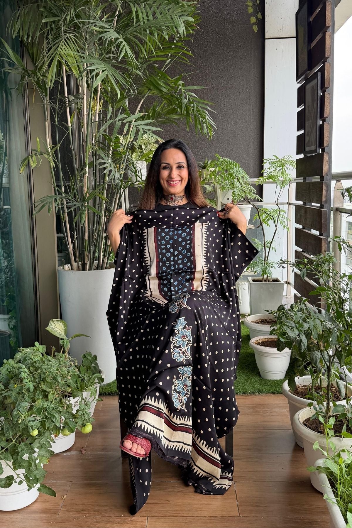 Ajrakh kurta fabric on pure modal !!