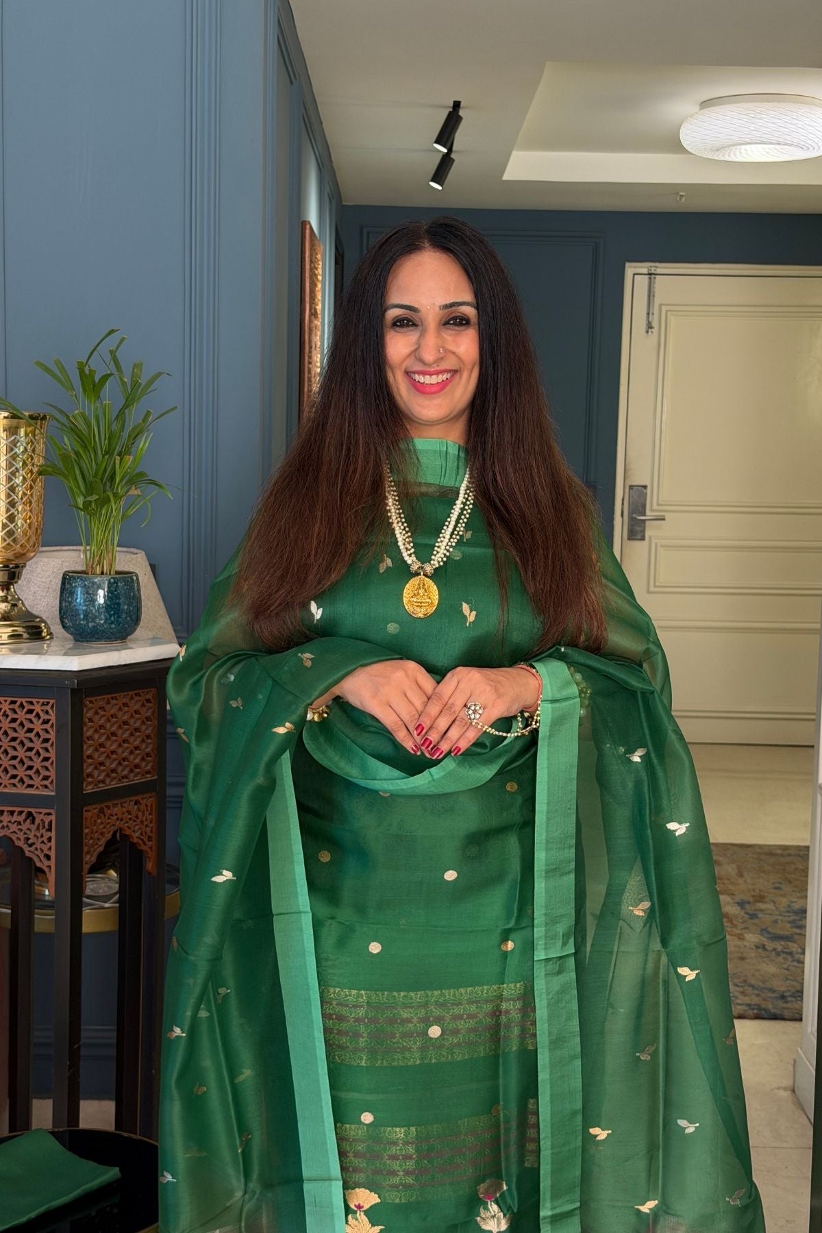 Handloom pure Kora silk full suit sets!!