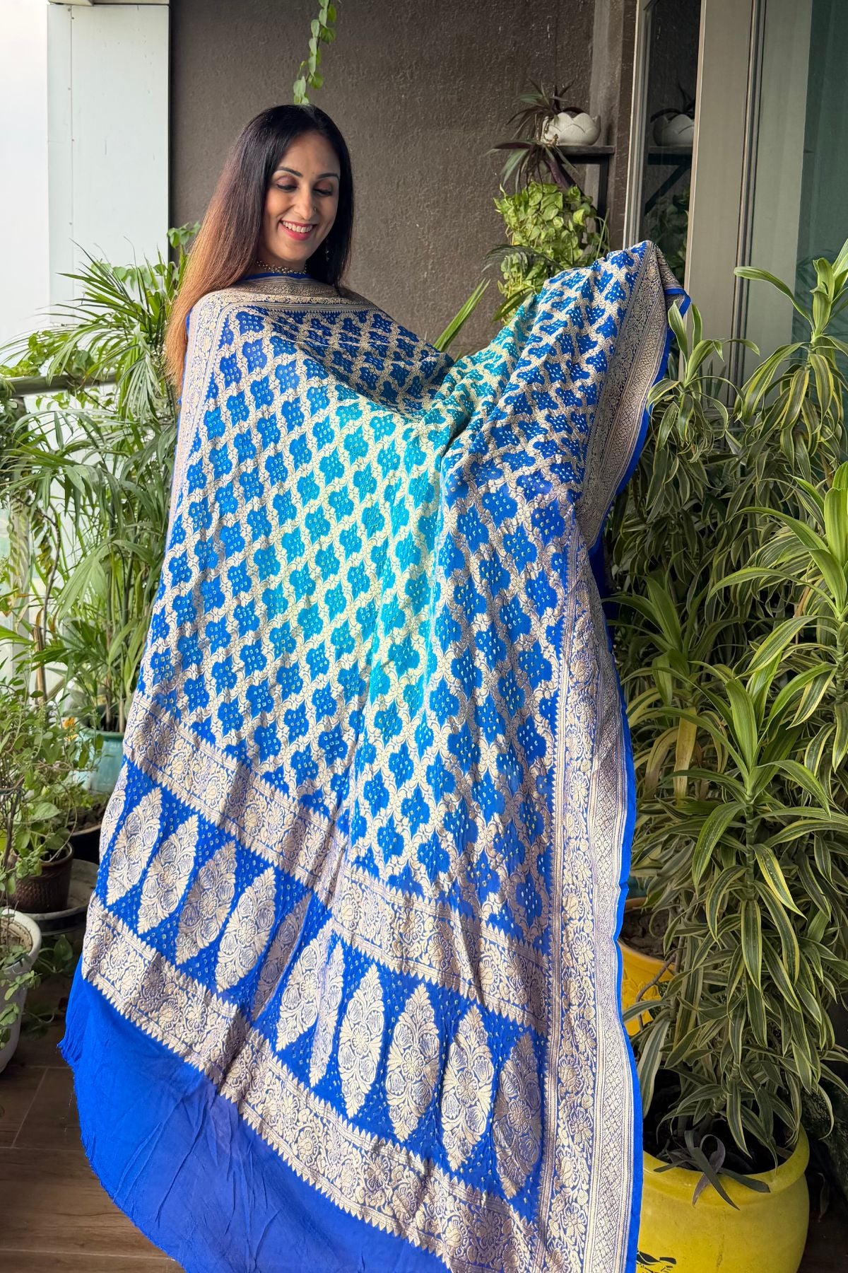 Banarasi khaddi georgette bandhani sets!!!