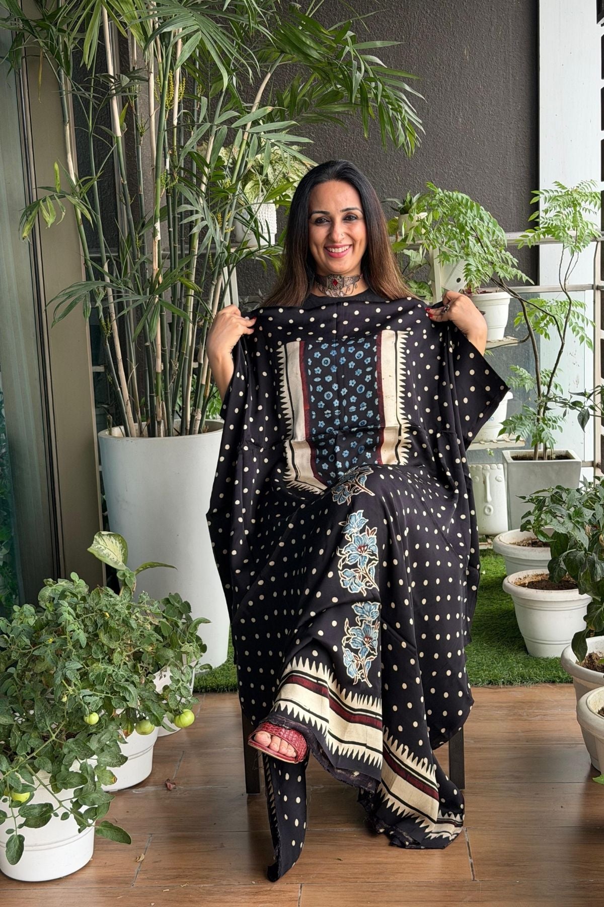 Ajrakh kurta fabric on pure modal !!