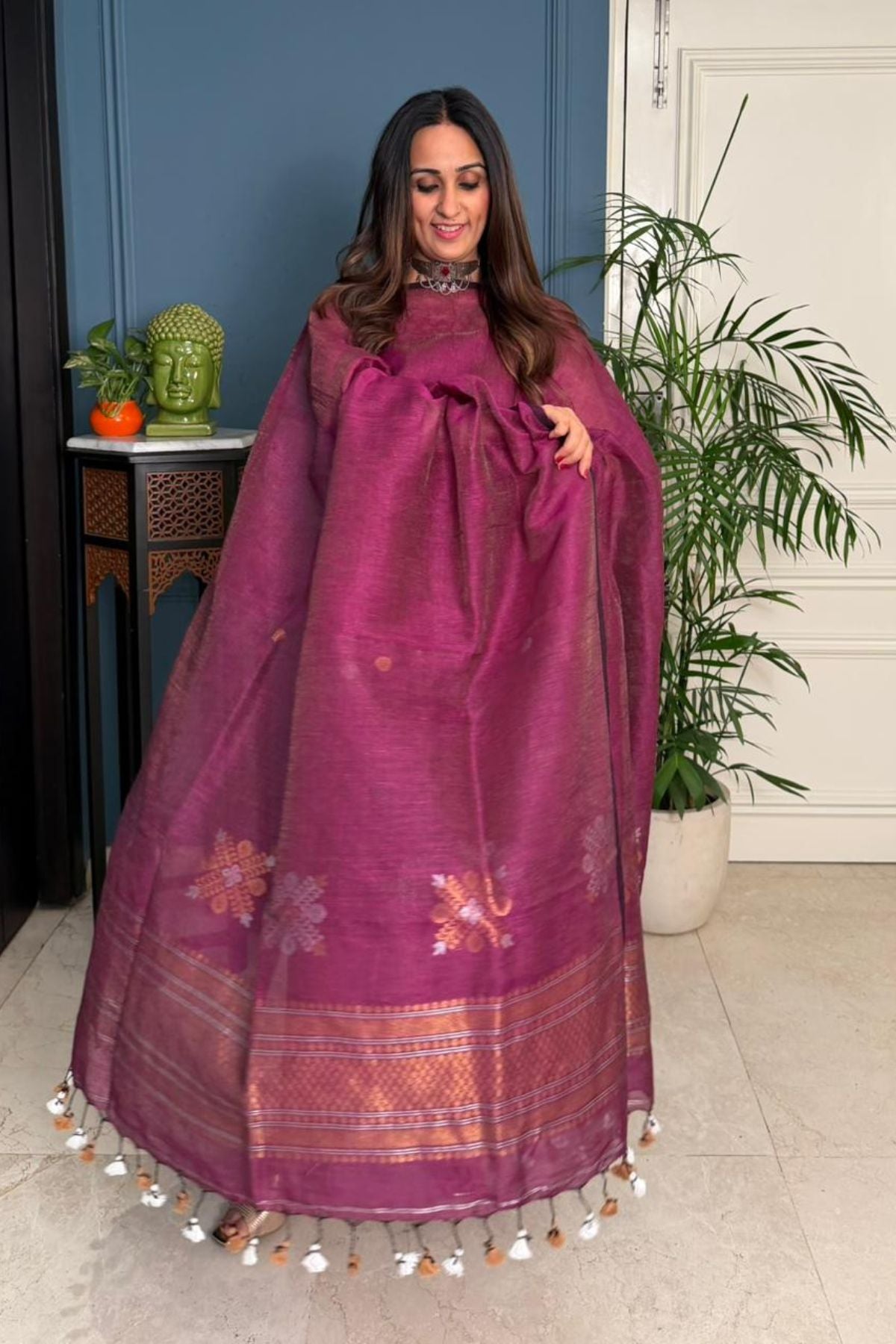 Jayshree tissue linen kurta dupatta set