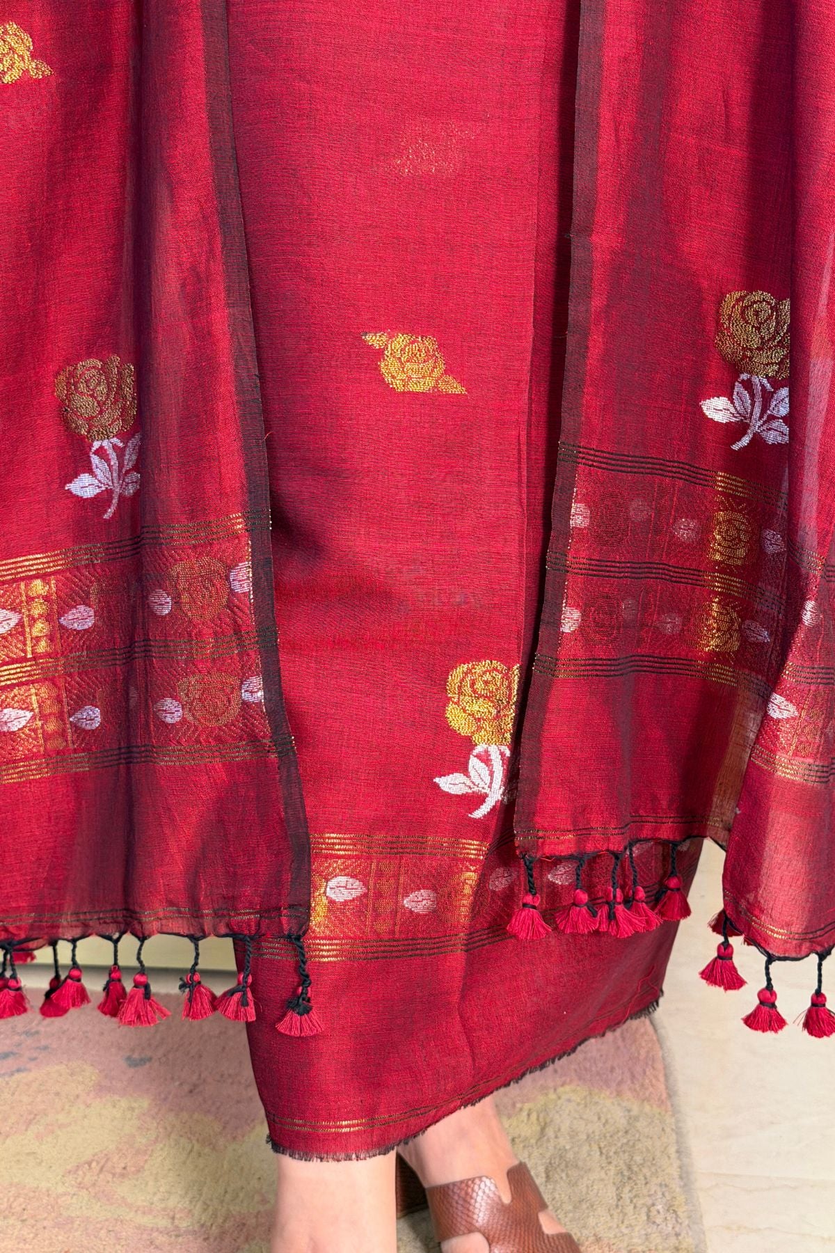 Mercerised pure cotton zari weave kurta dupatta sets with Jamdani weave !!