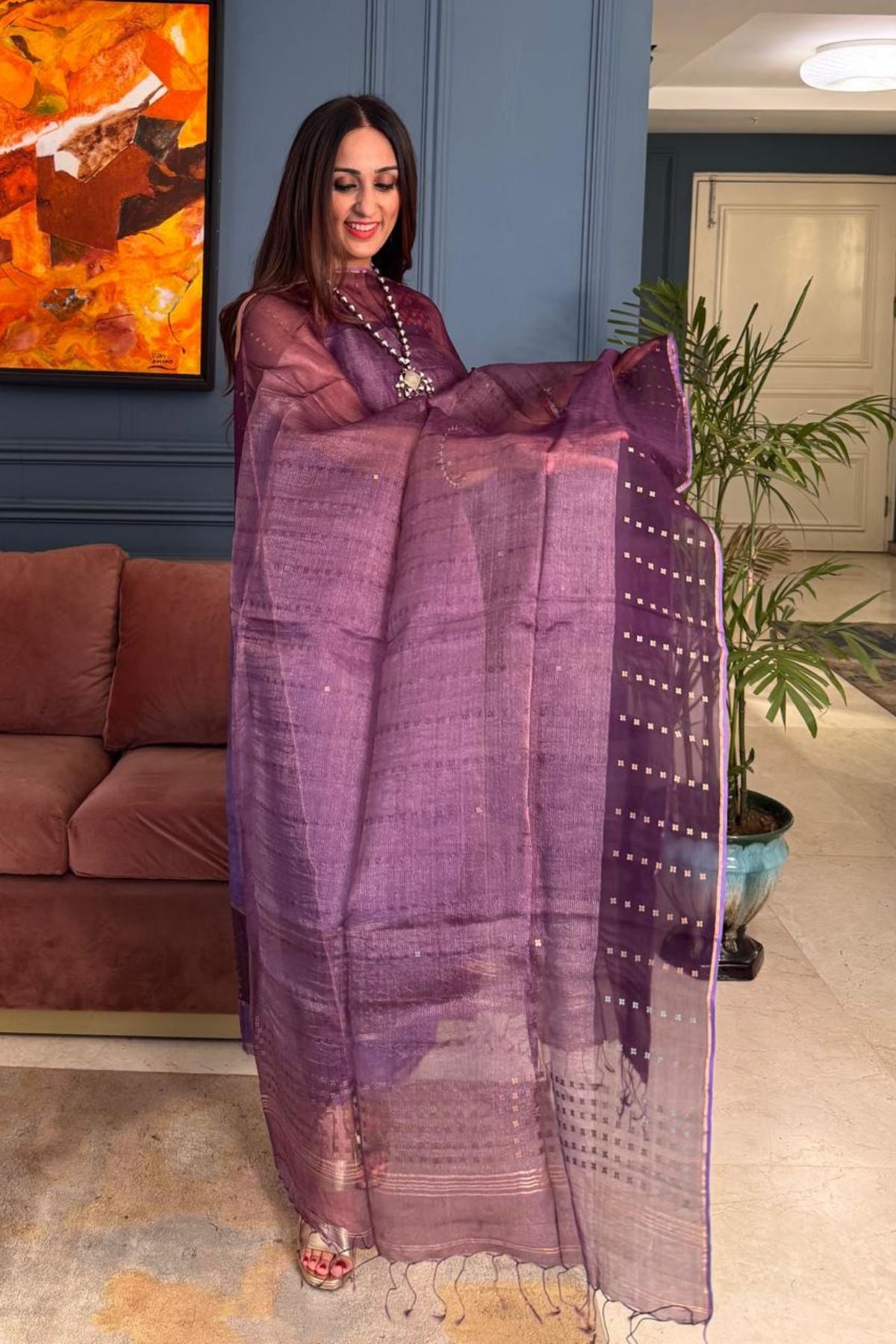 Pure Silk Linen kurta dupatta sets