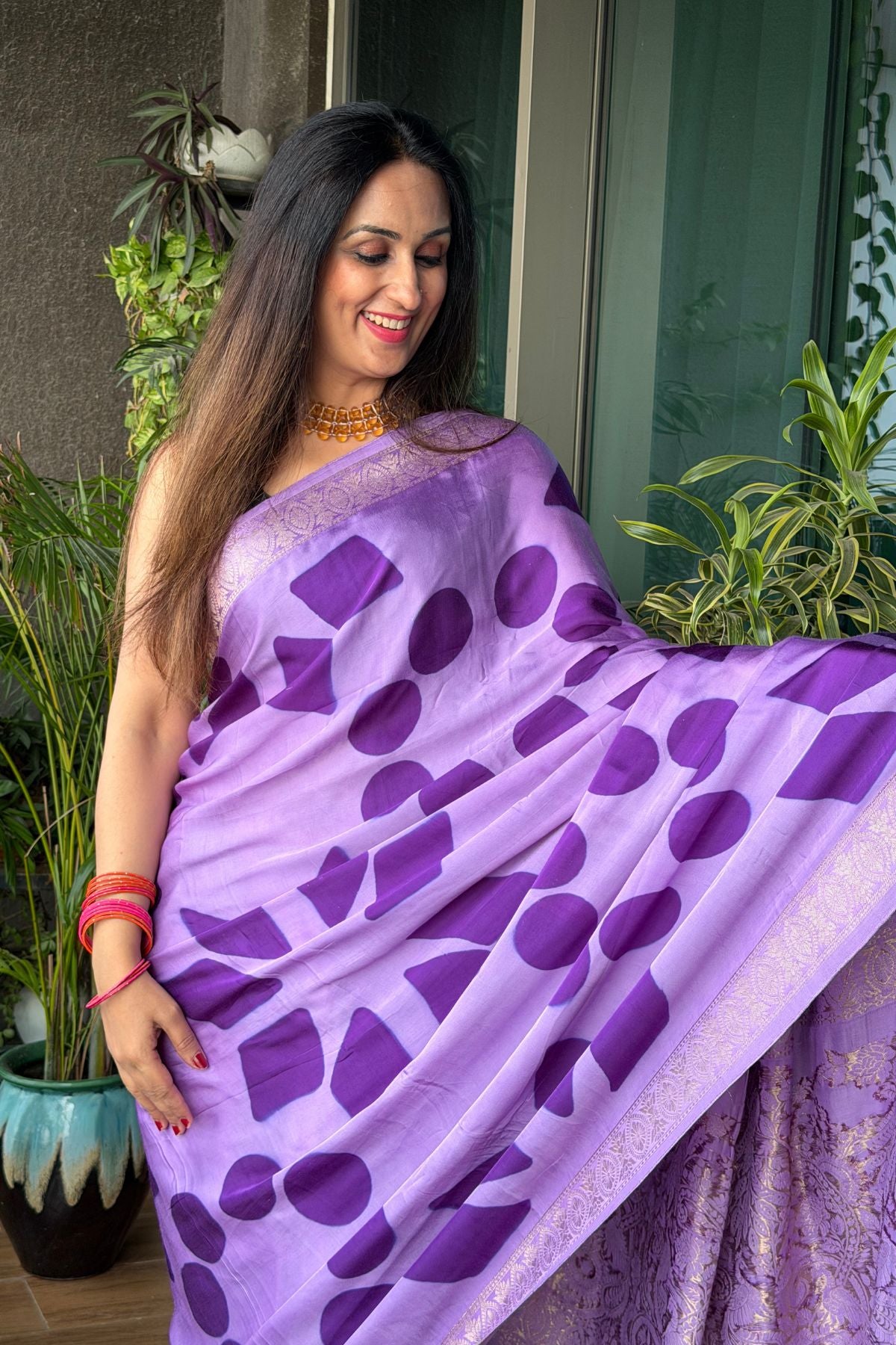 Handcrafted Clamp-dyed sarees in pure modal silk!!!