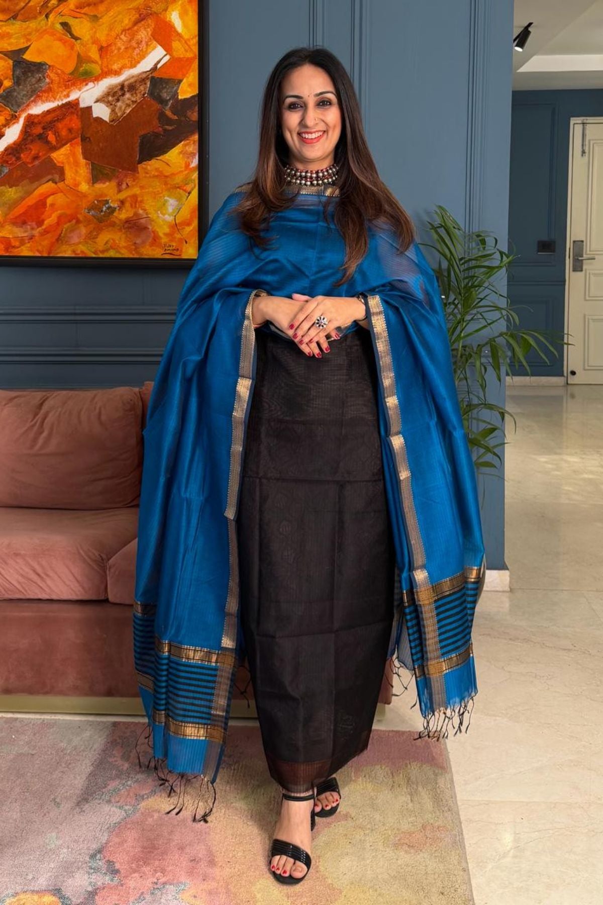 Summer special Maheshwari silk kurta dupatta set!!