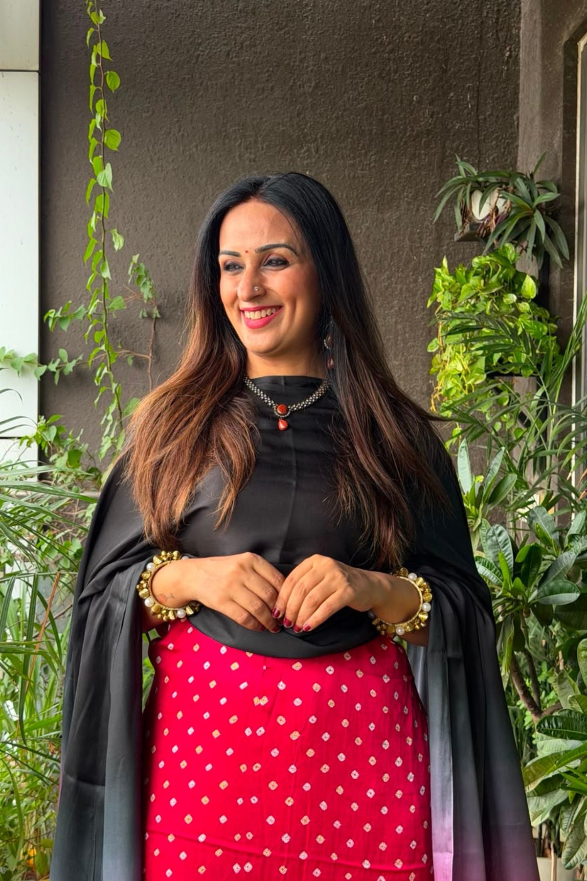 Handcrafted Bandhani ombré kurta dupatta set on pure modal!!