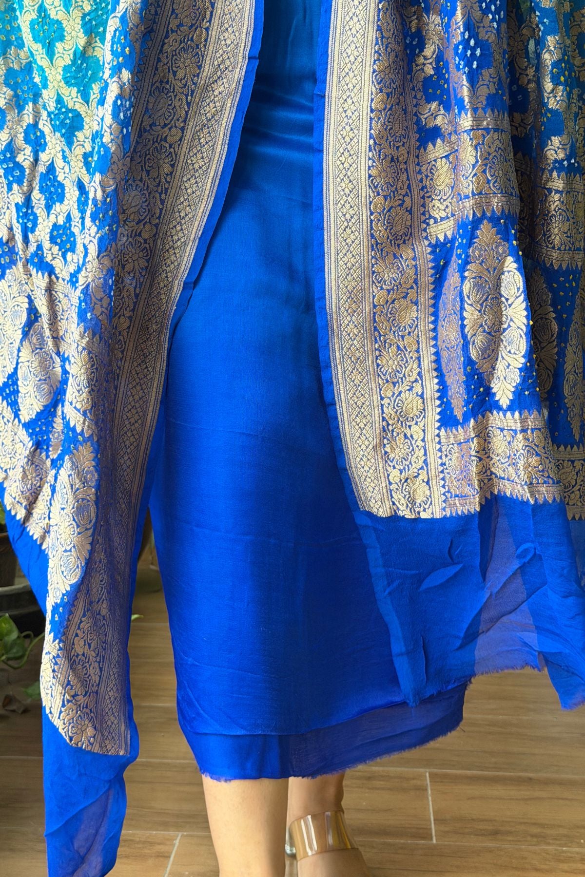 Banarasi khaddi georgette bandhani sets!!!