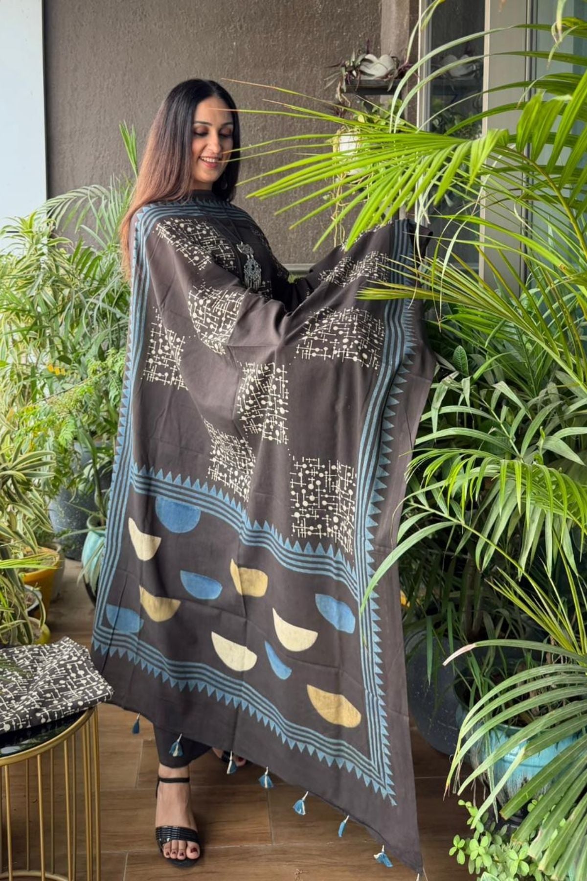 Handblocked Ajrakh Taj cotton full sets!!