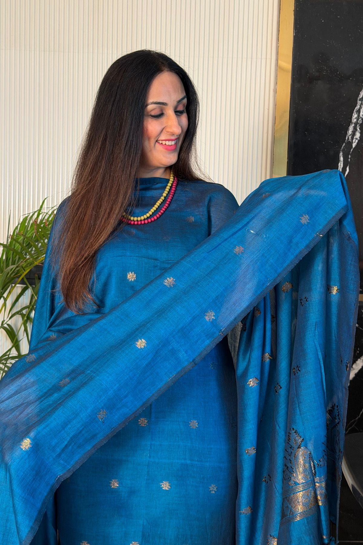 Mercerised pure cotton zari weave kurta dupatta sets with Jamdani weave !!