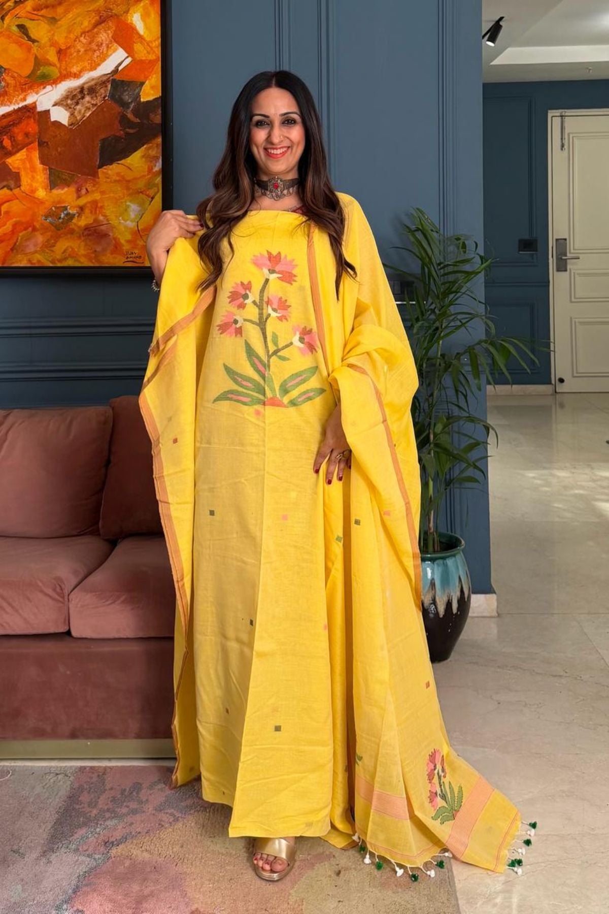 Jamdani pure cotton kurta dupatta sets!!