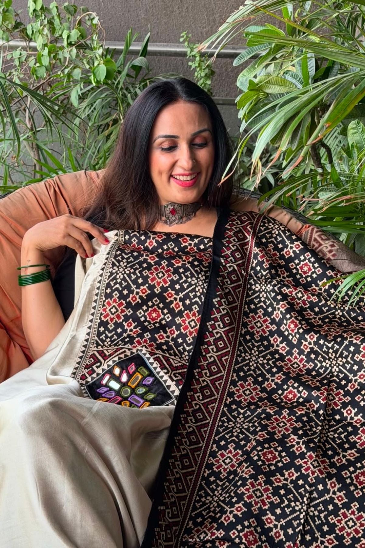 Handcrafted Kutch mirror work Mashru silk full sets!!