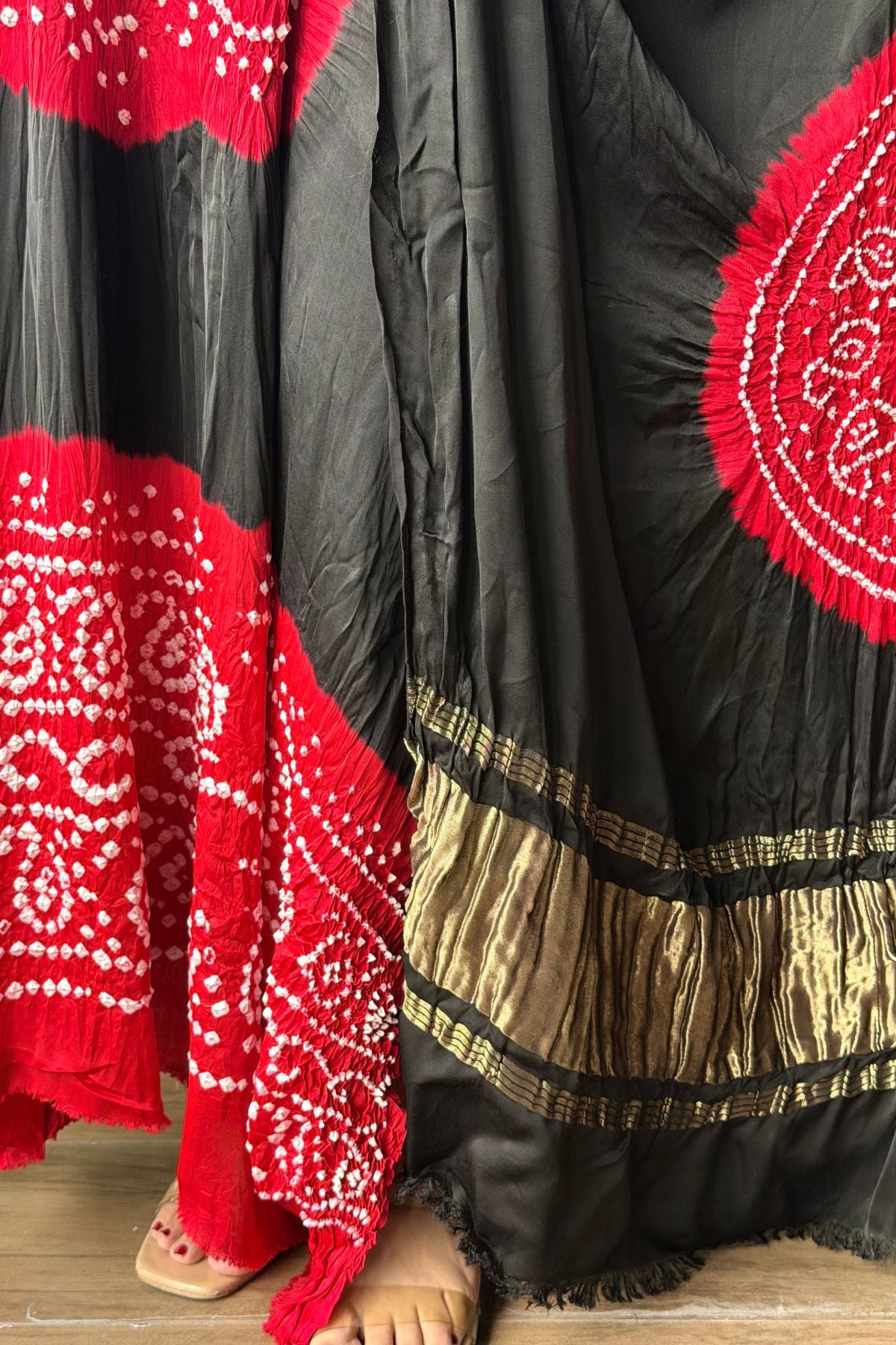 Bandhani work full sets on pure modal satin!!!