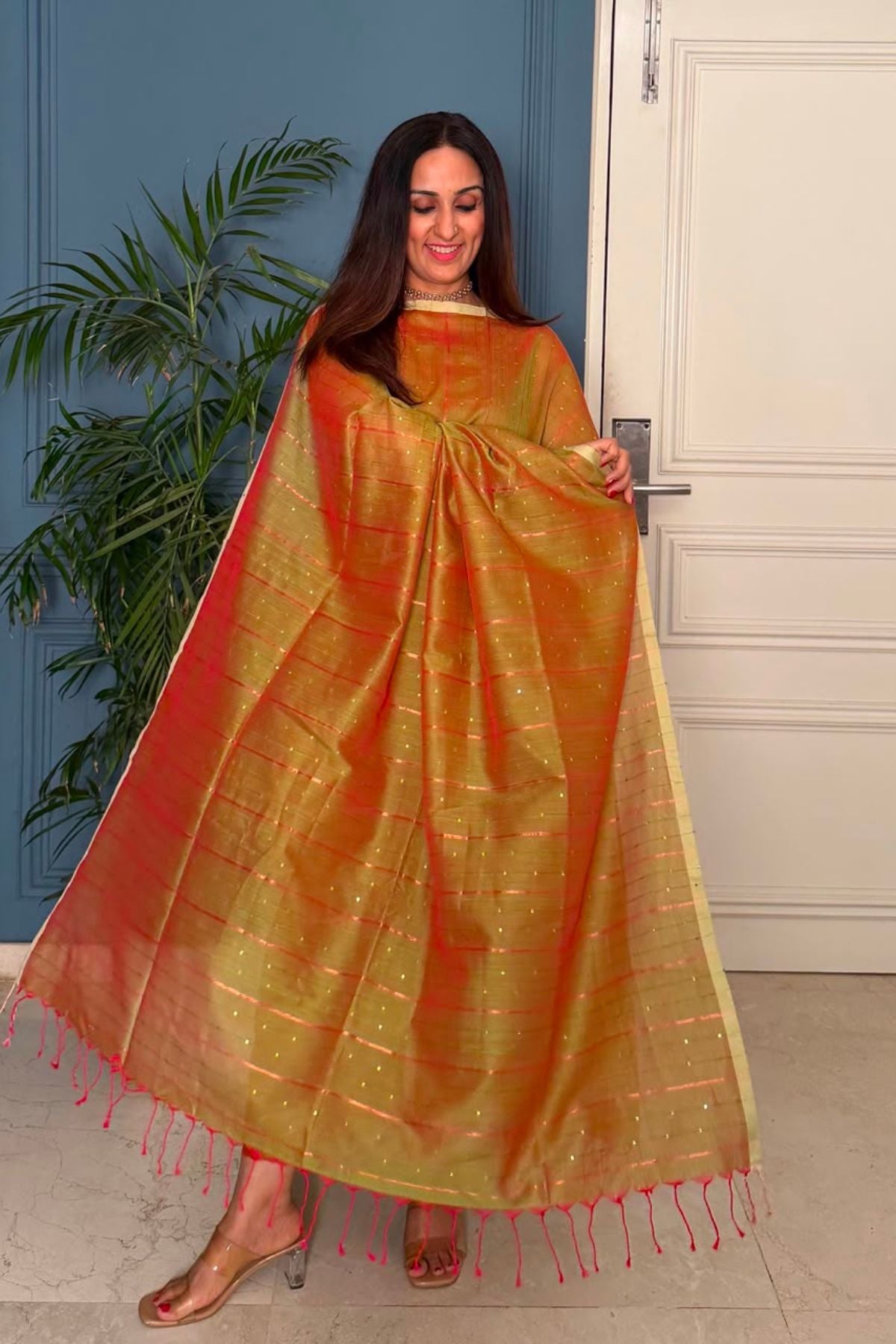 Pure cotton kurta dupatta sets with handwoven pocket sequins!!