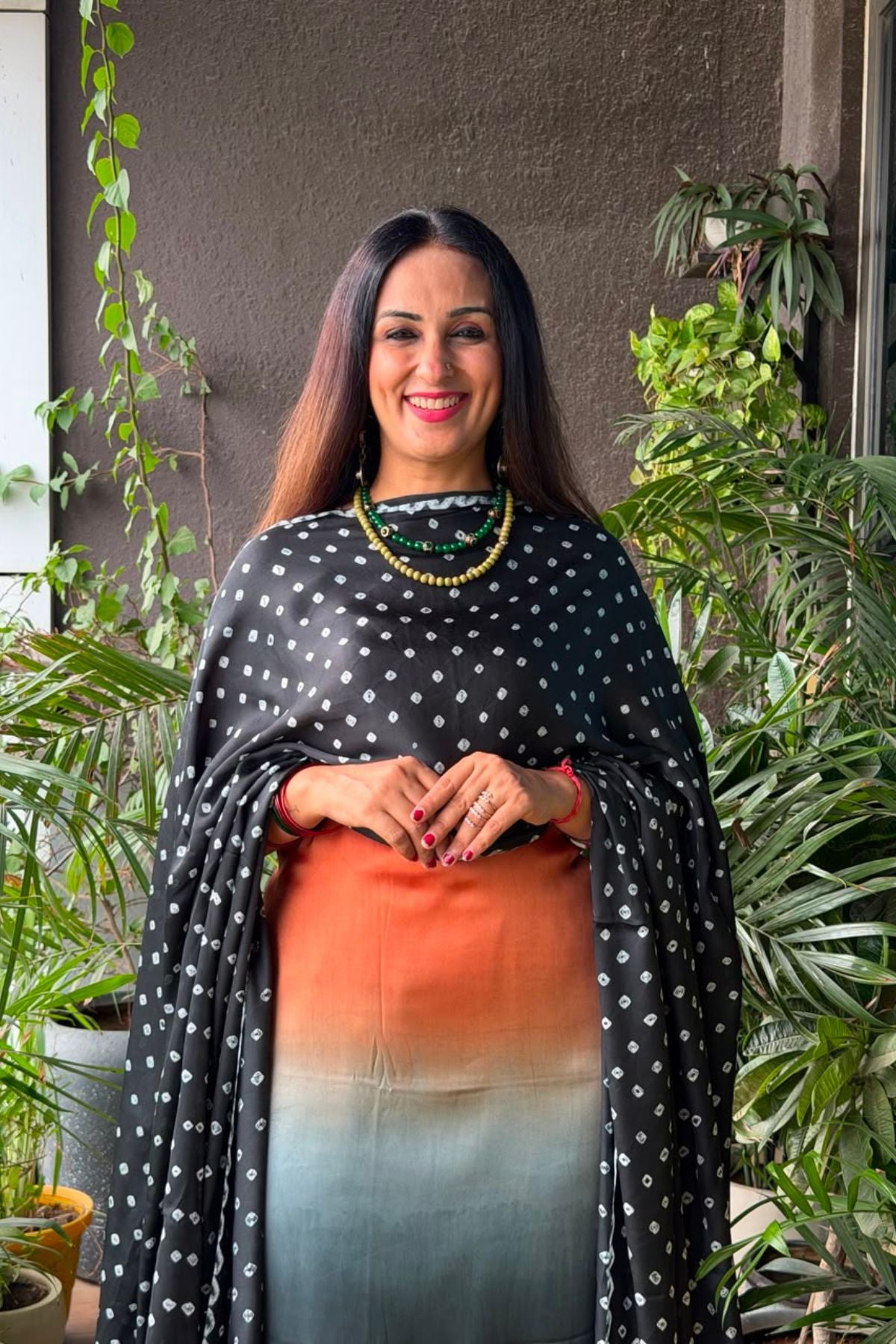 Ombré kurta dupatta set on pure modal Satin