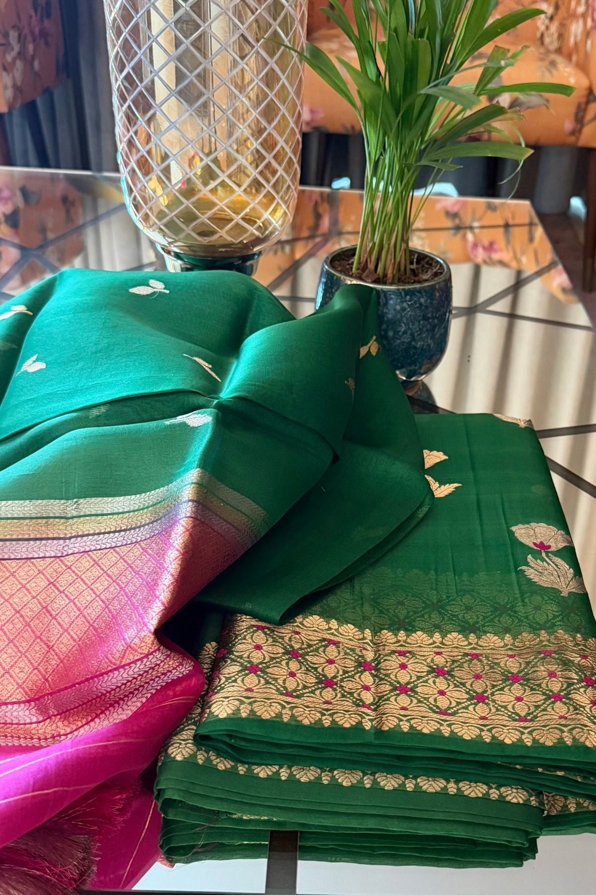 Handloom pure Kora silk full suit sets!!