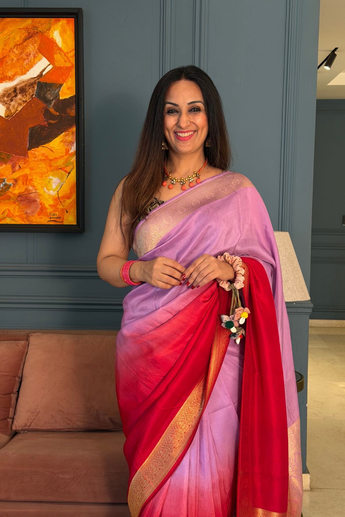 Ombré Dola silk saree with zari weave!!