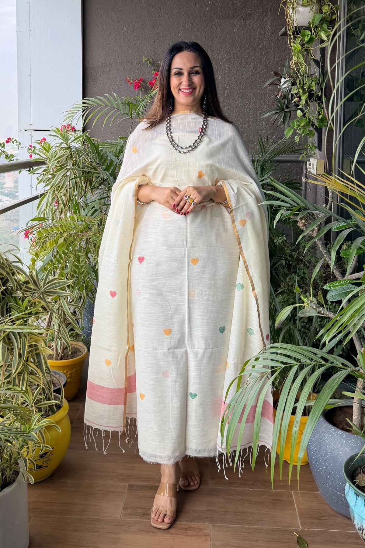 Jamdani pure cotton kurta dupatta sets!!