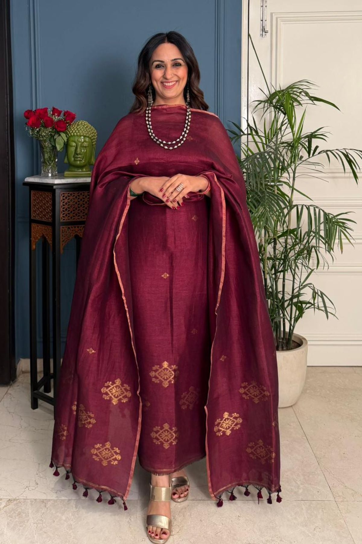 Jayshree linen kurta dupatta set