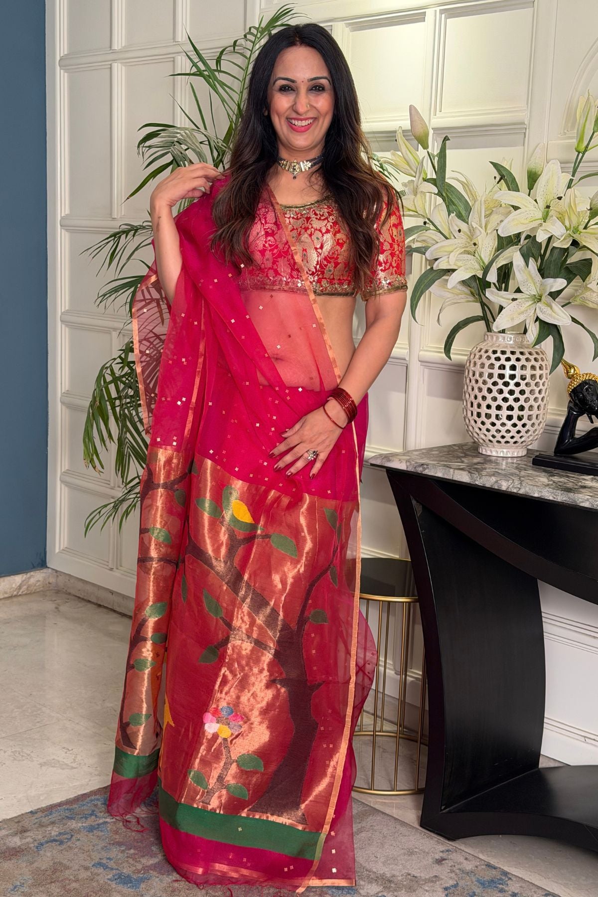 Handcrafted Muslin Jamdani Saree!!