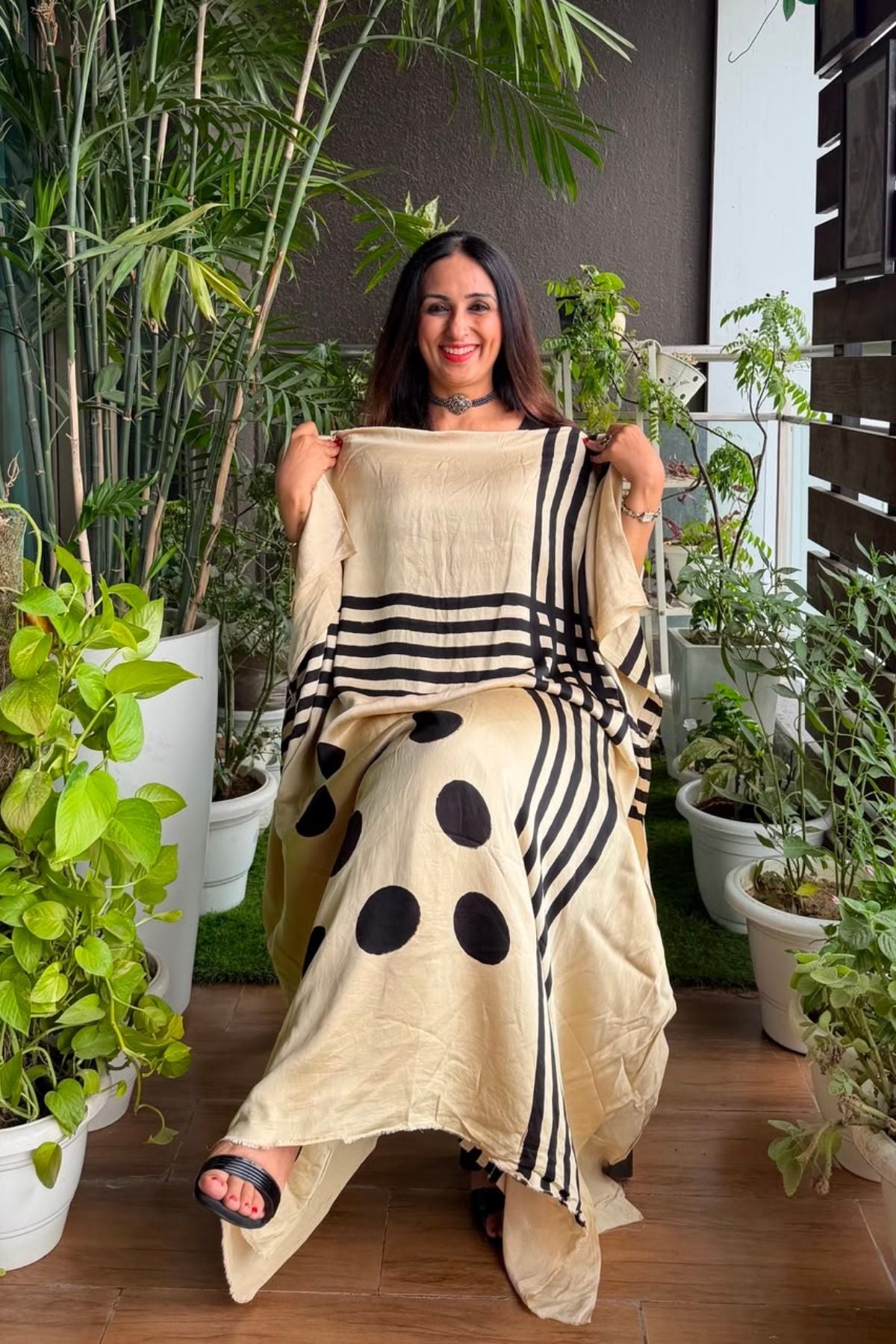 Ajrakh kurta fabric on pure modal !!