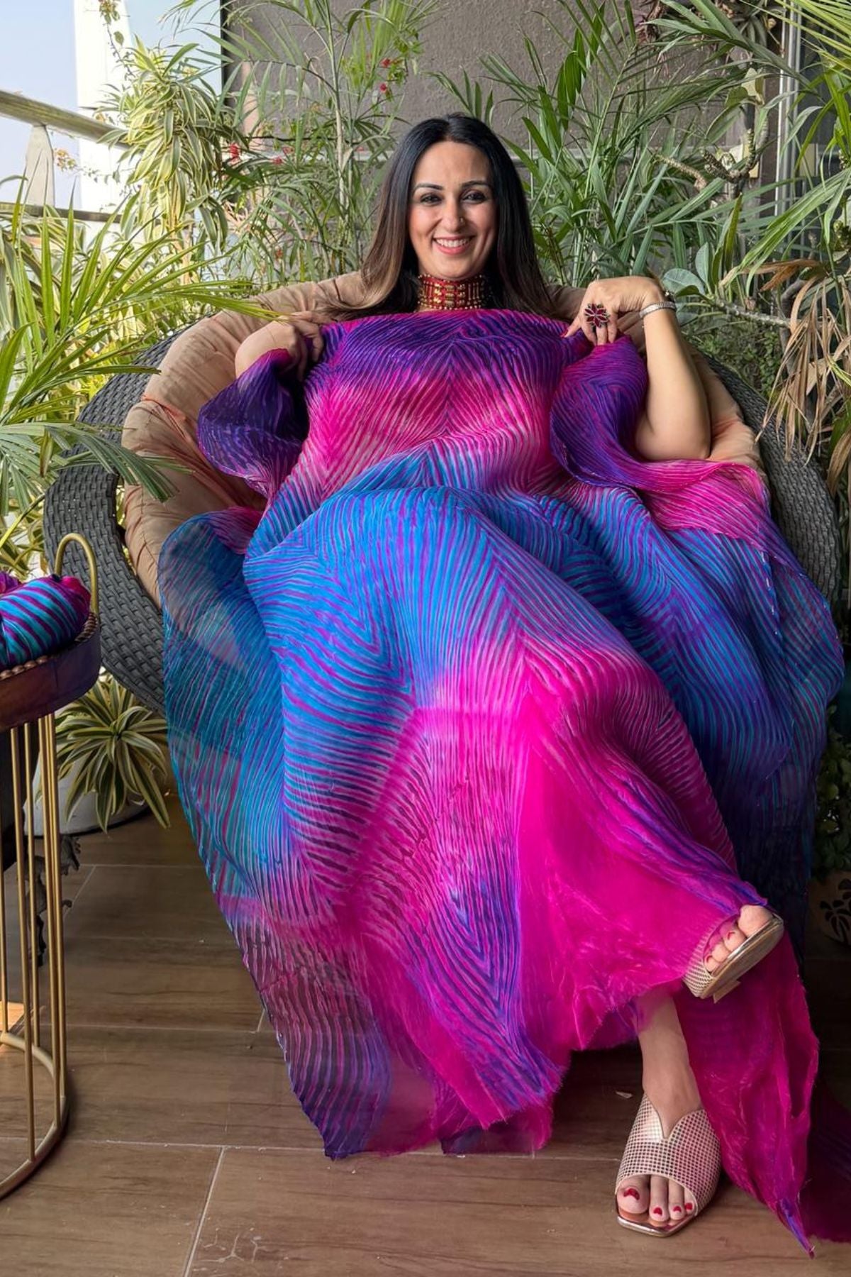 Arashi- Pure Organza Multi Shibori kurta fabric!!!