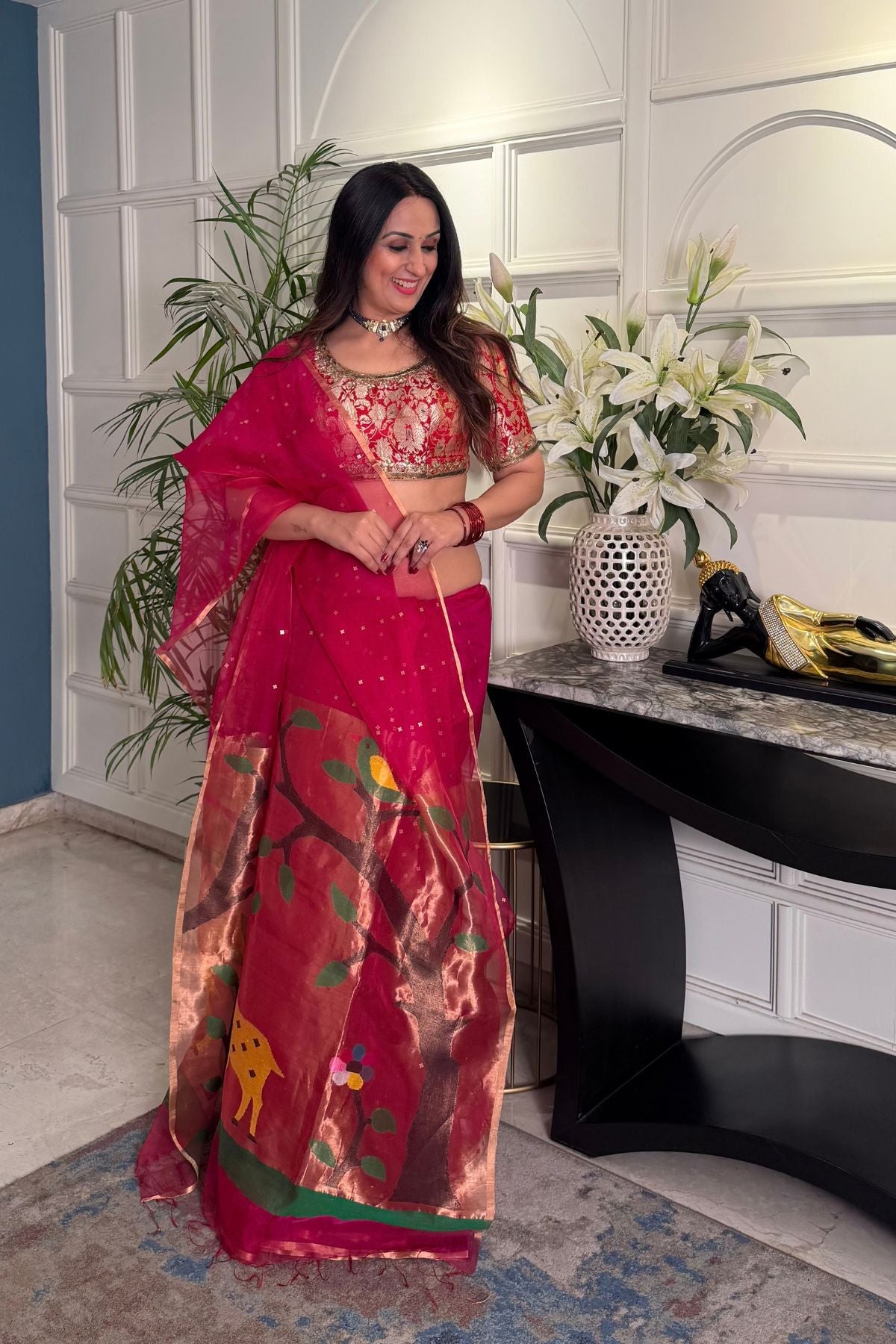 Handcrafted Muslin Jamdani Saree!!