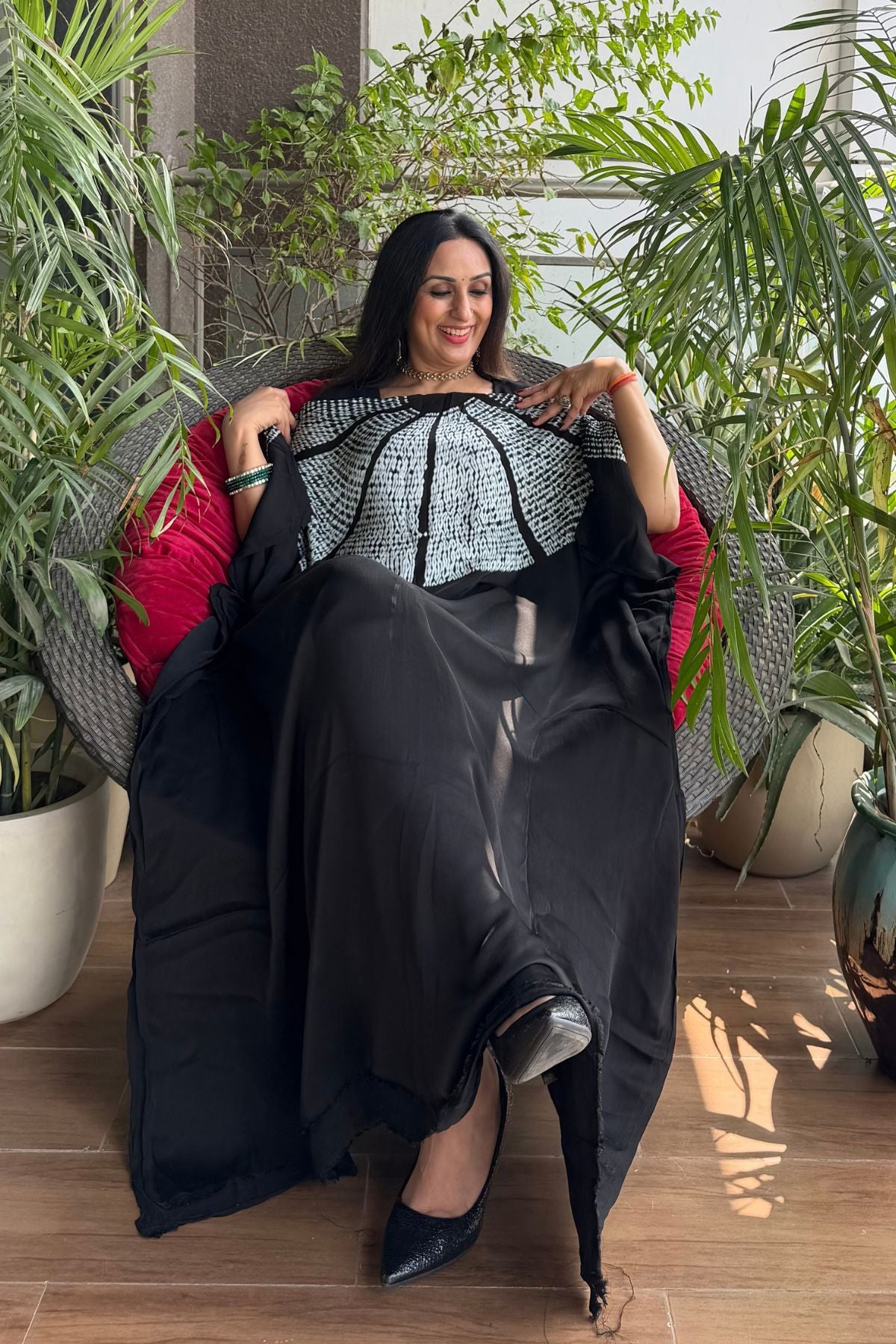 Stunning hand Shibori work on pure modal satin!!