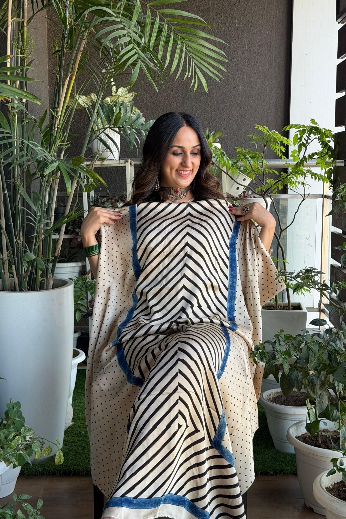 Ajrakh kurta fabric on pure modal !!