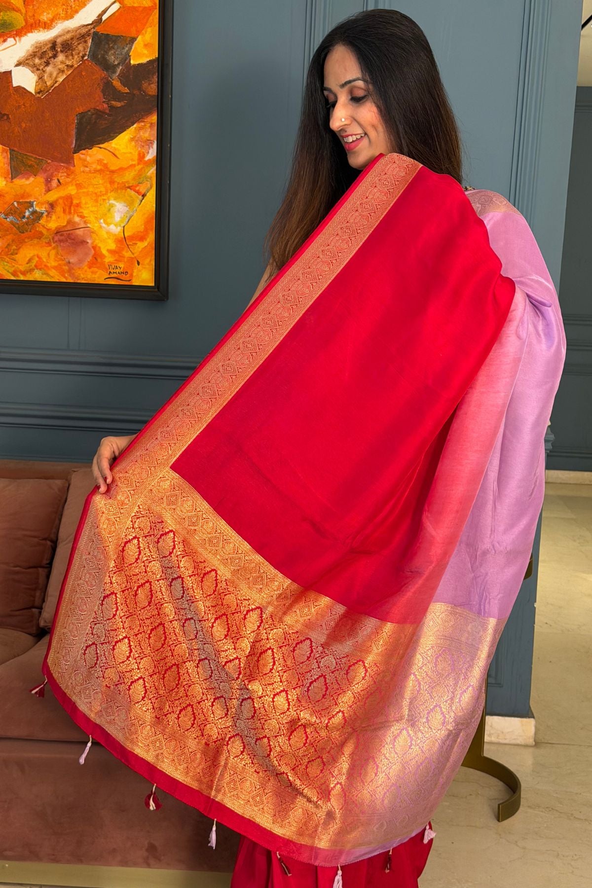 Ombré Dola silk saree with zari weave!!