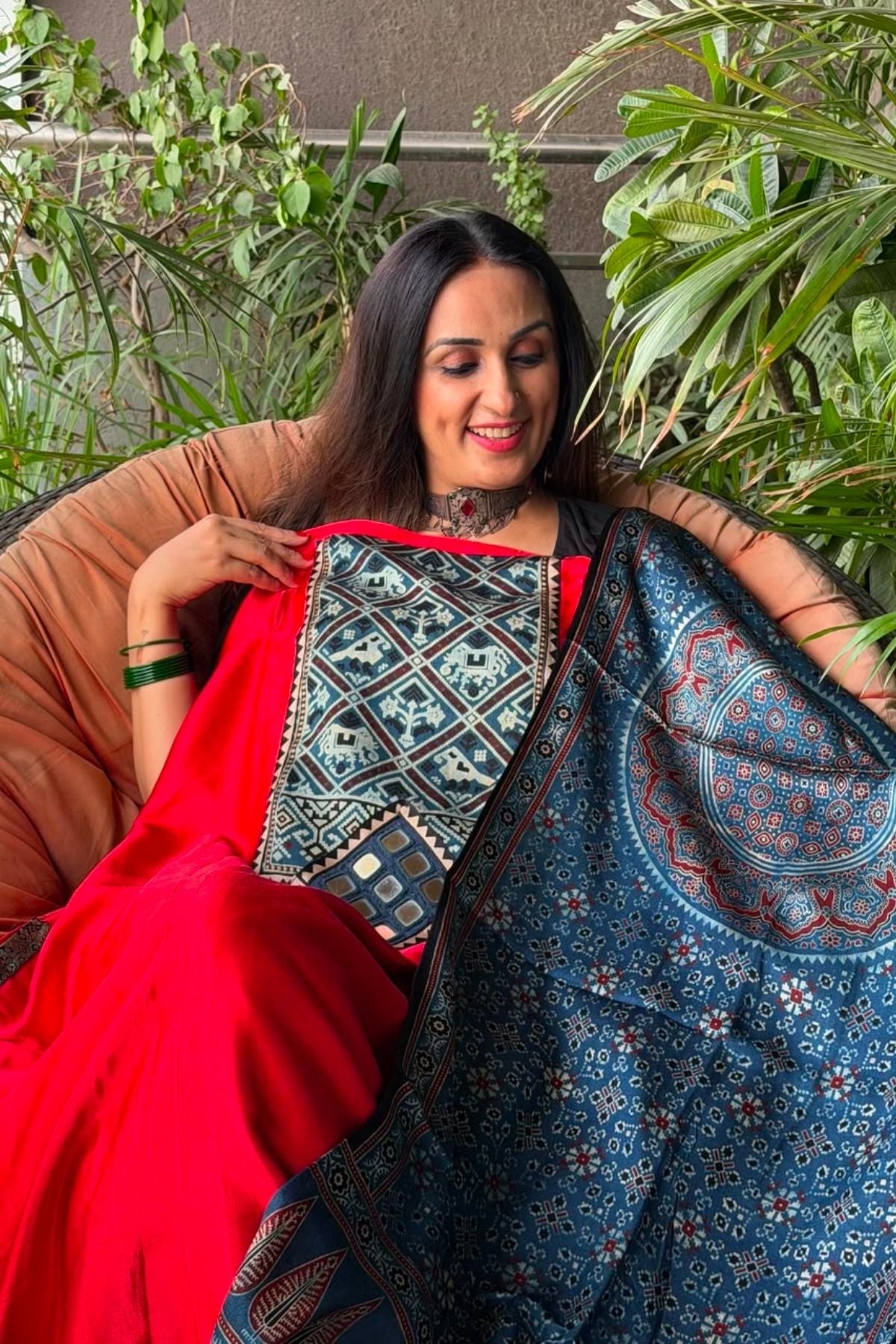 Handcrafted Kutch mirror work Mashru silk full sets!!