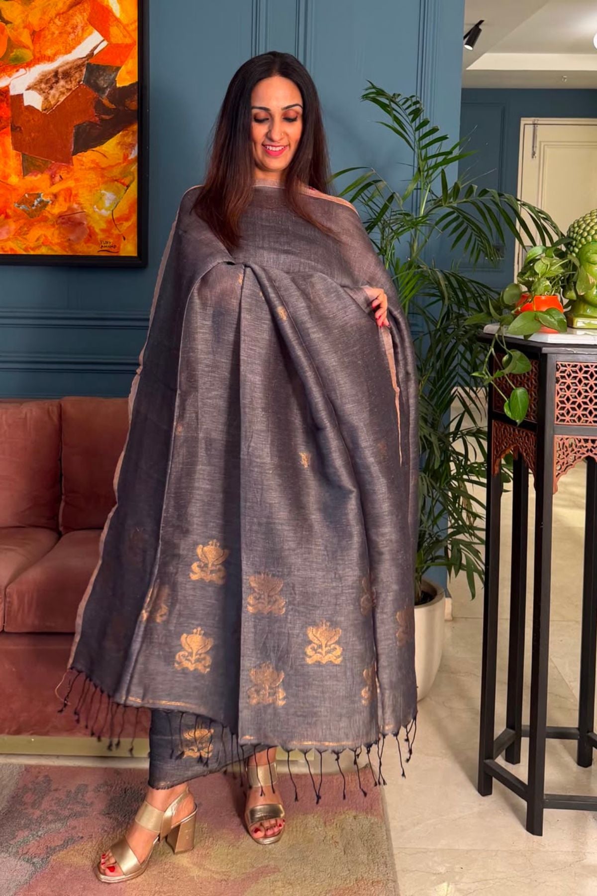 Jayshree linen kurta Dupatta sets