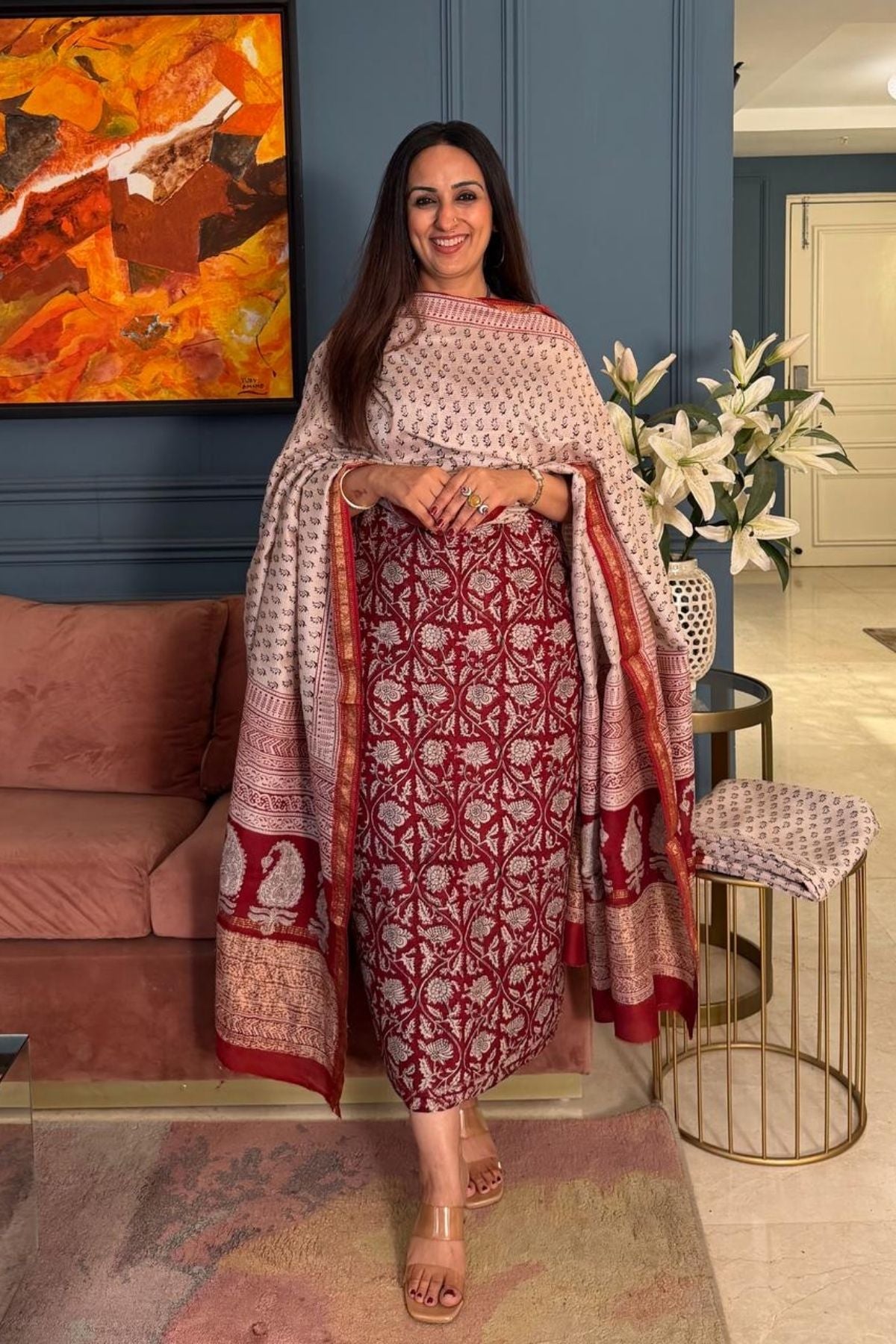 Handblocked Bagh full sets on pure Maheshwari!!