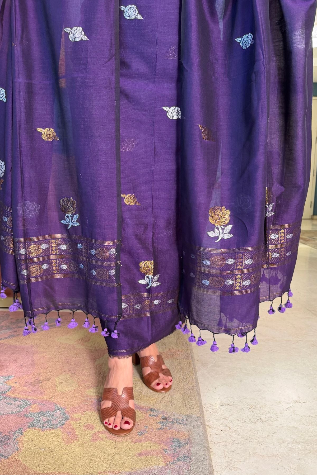Mercerised pure cotton zari weave kurta dupatta sets with Jamdani weave !!
