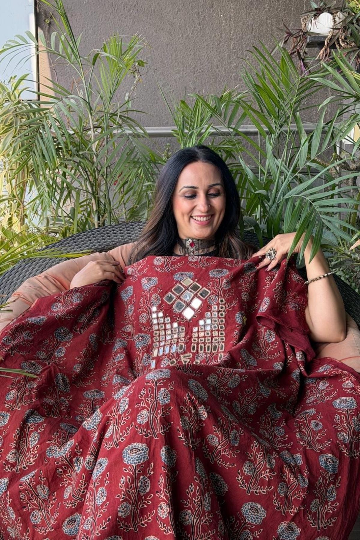 Pure Cotton Kutch mirror hand work kurta fabrics!!