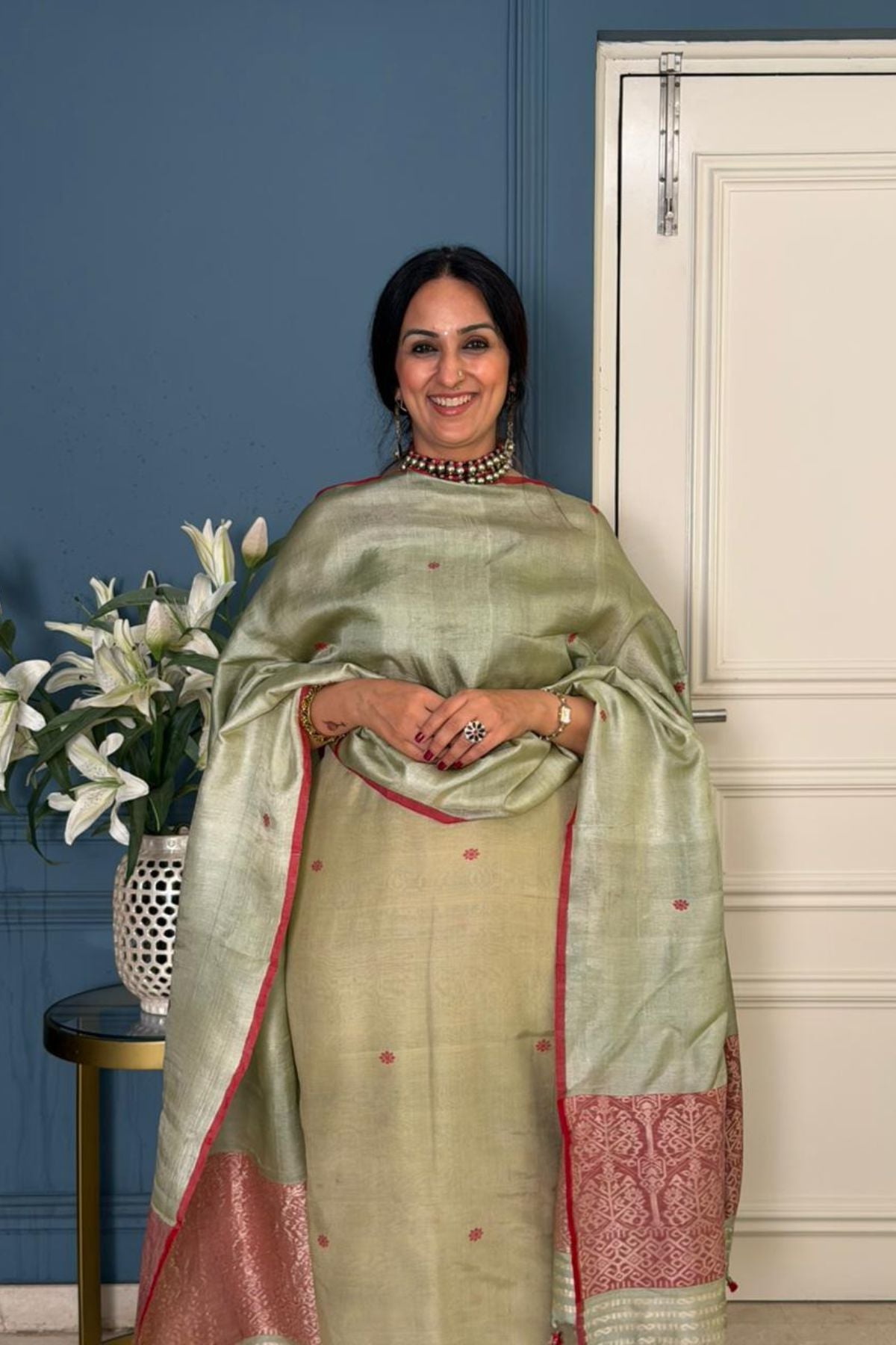 Tangail weave on Pure Tussar Silk -Kurta Dupatta set