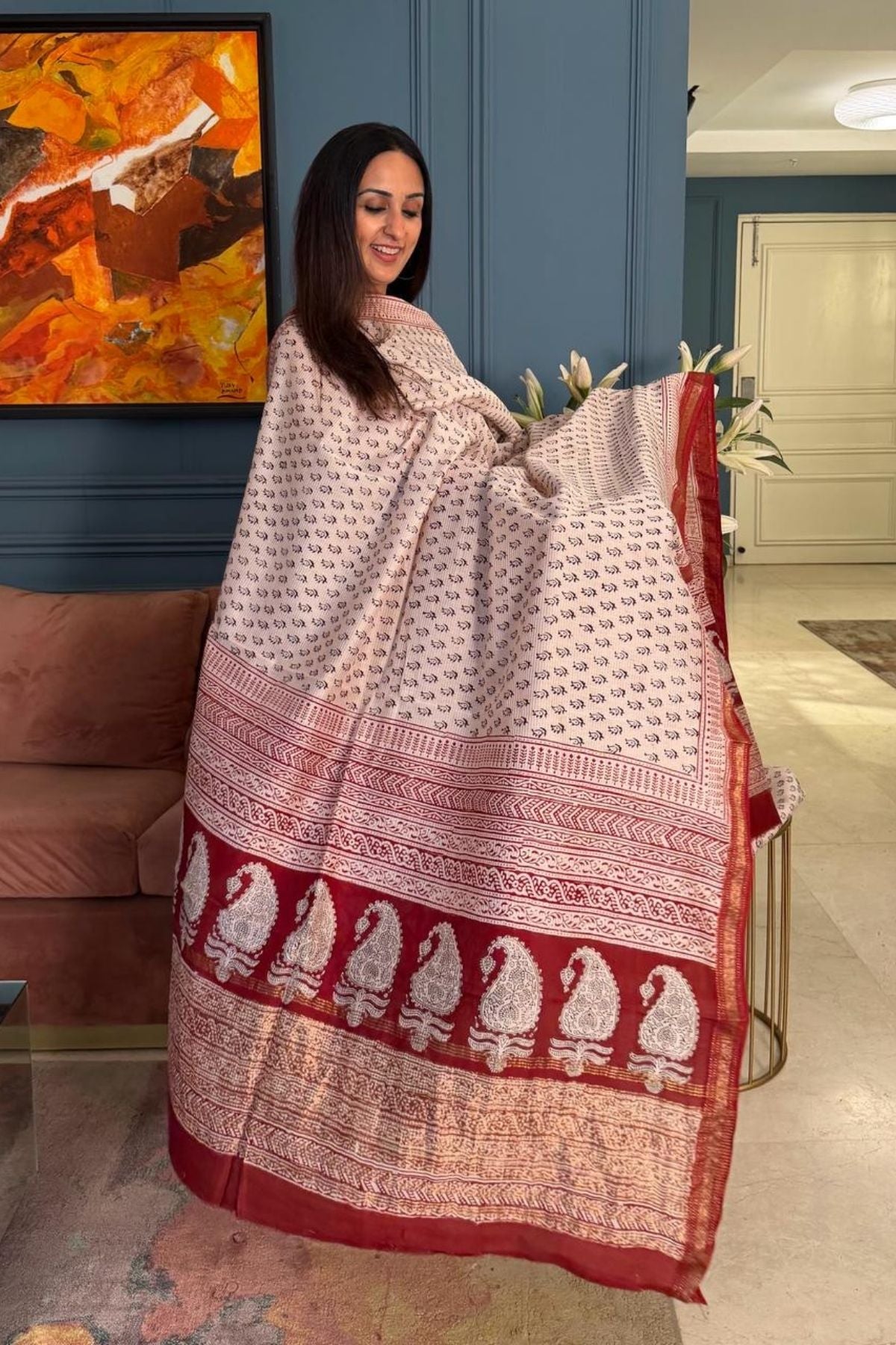 Handblocked Bagh full sets on pure Maheshwari!!