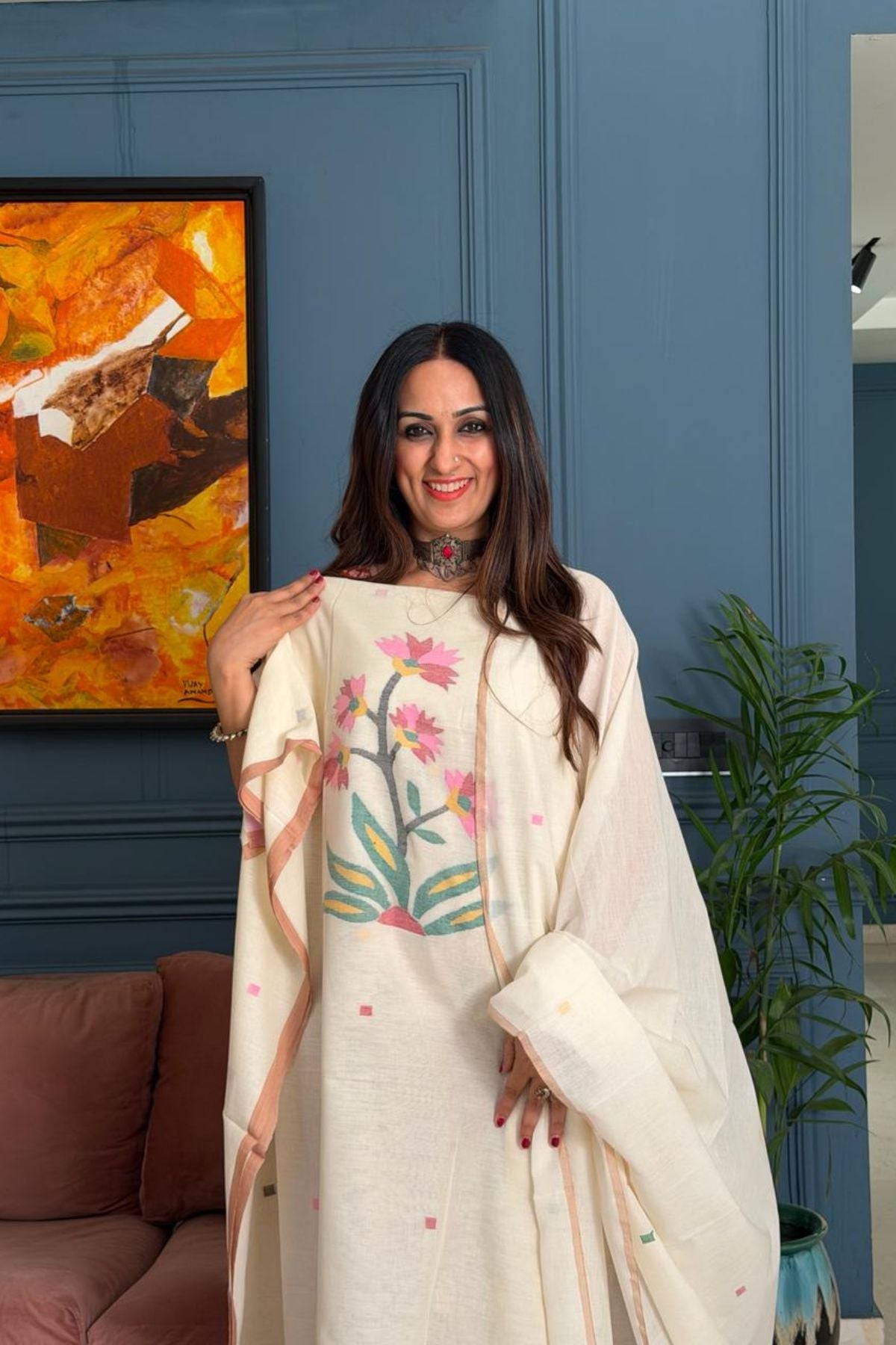 Jamdani pure cotton kurta dupatta sets!!