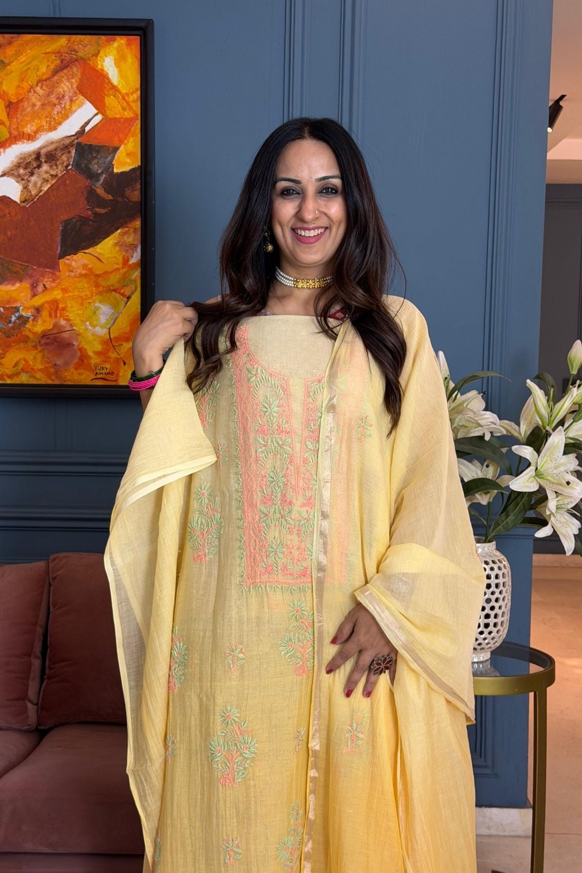 Ombré Chikankari on pure Mul cotton!!!