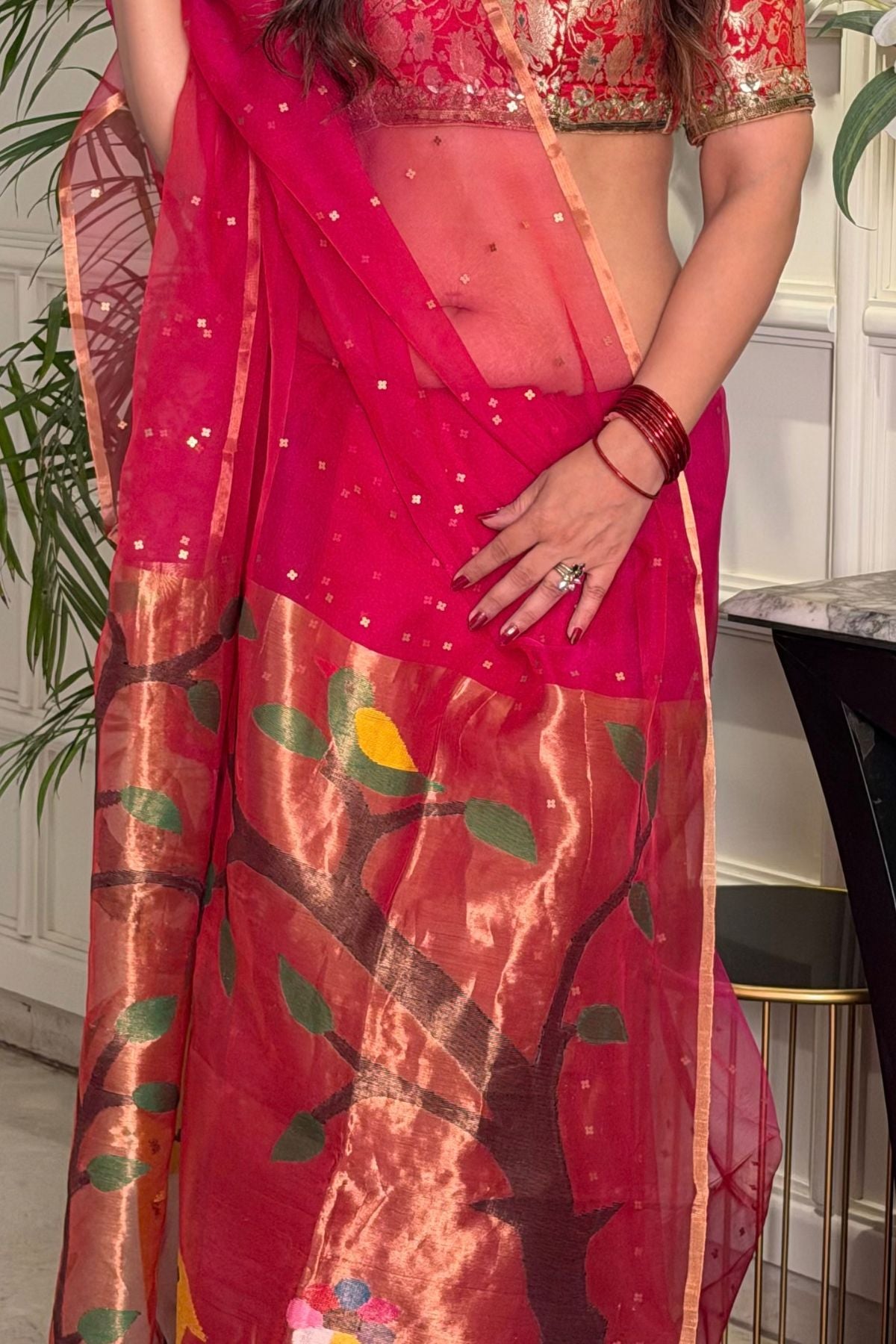 Handcrafted Muslin Jamdani Saree!!