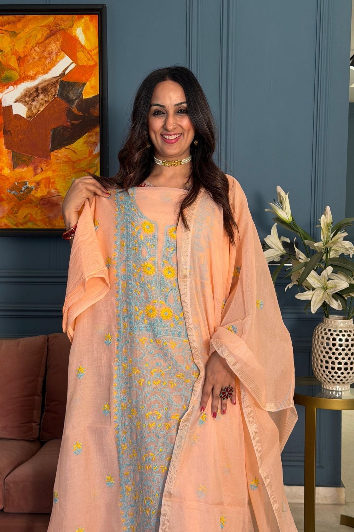Chikankari on pure Mul cotton!!