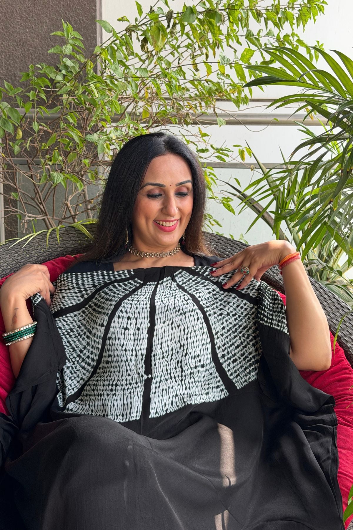 Stunning hand Shibori work on pure modal satin!!