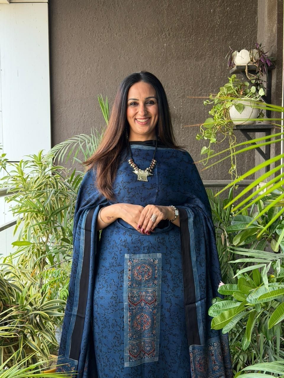 Handblocked Ajrakh full sets in modal with Lagdi patta on dupatta!!