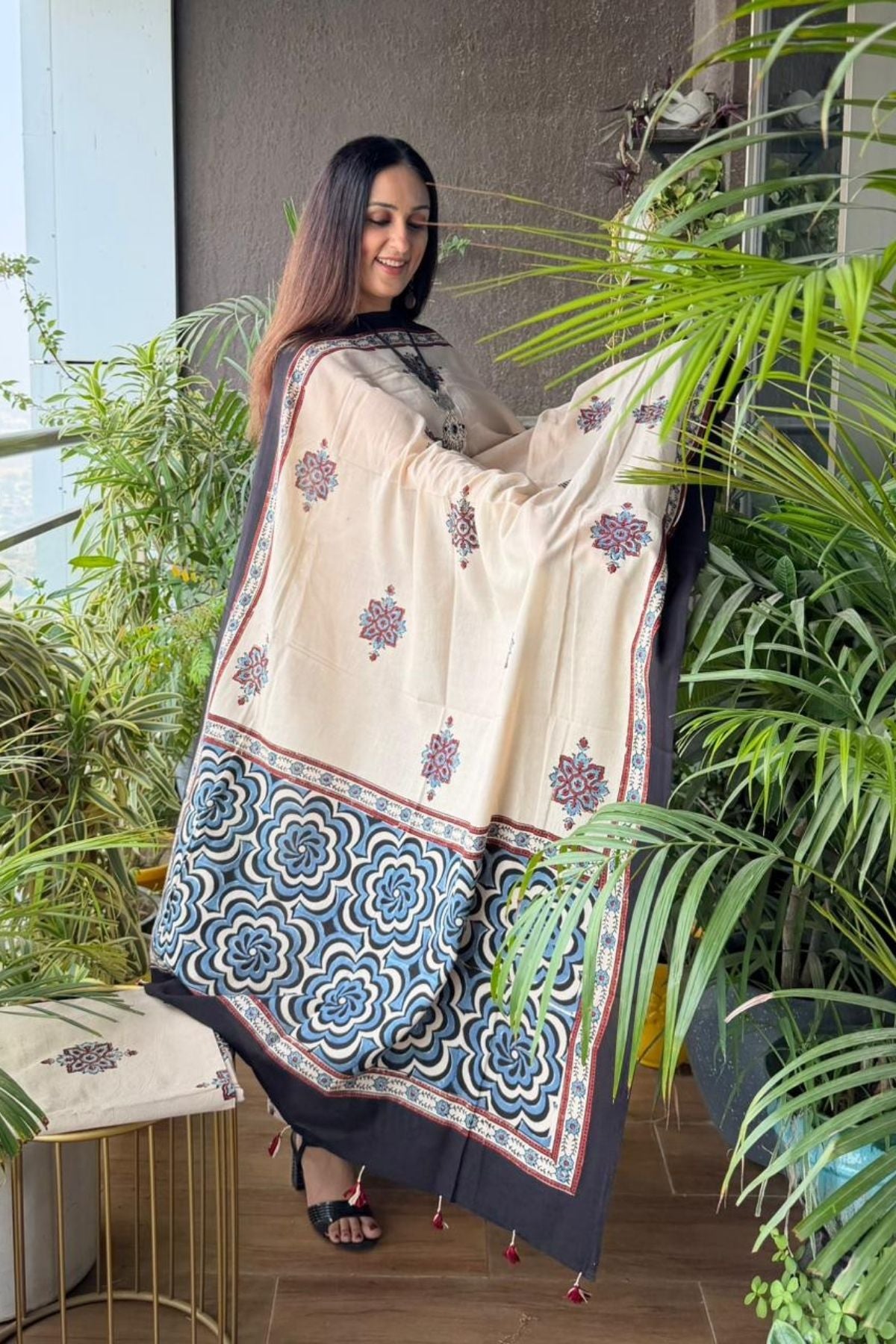 Handblocked Ajrakh Taj cotton full sets!!
