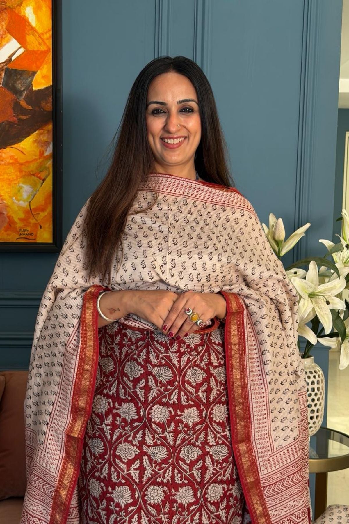Handblocked Bagh full sets on pure Maheshwari!!