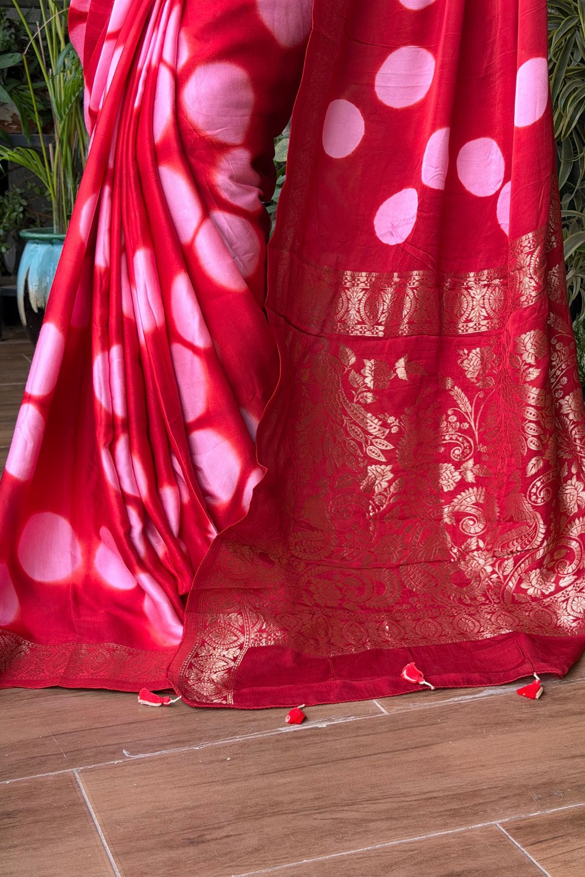 Handcrafted Clamp-dyed sarees in pure modal silk!!!