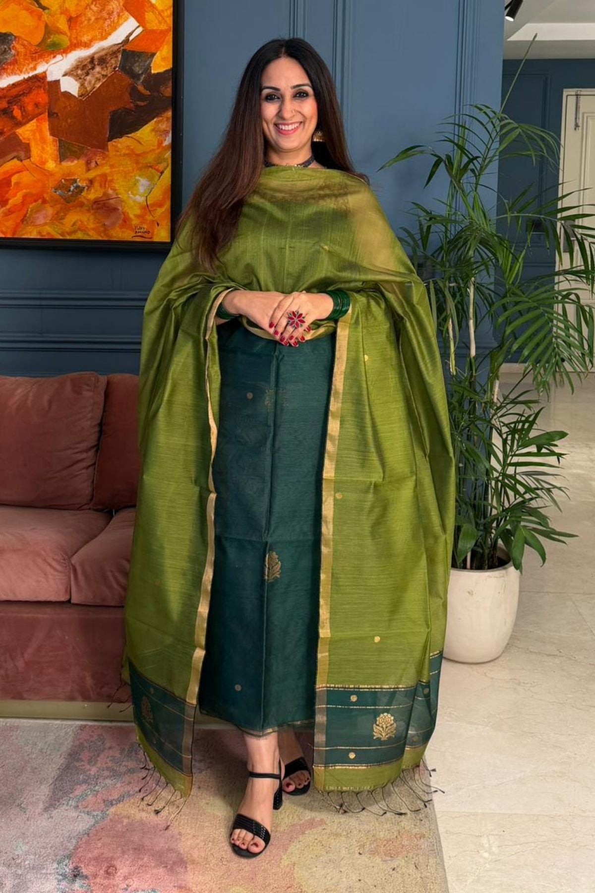 Jamdani silk by cotton kurta dupatta sets